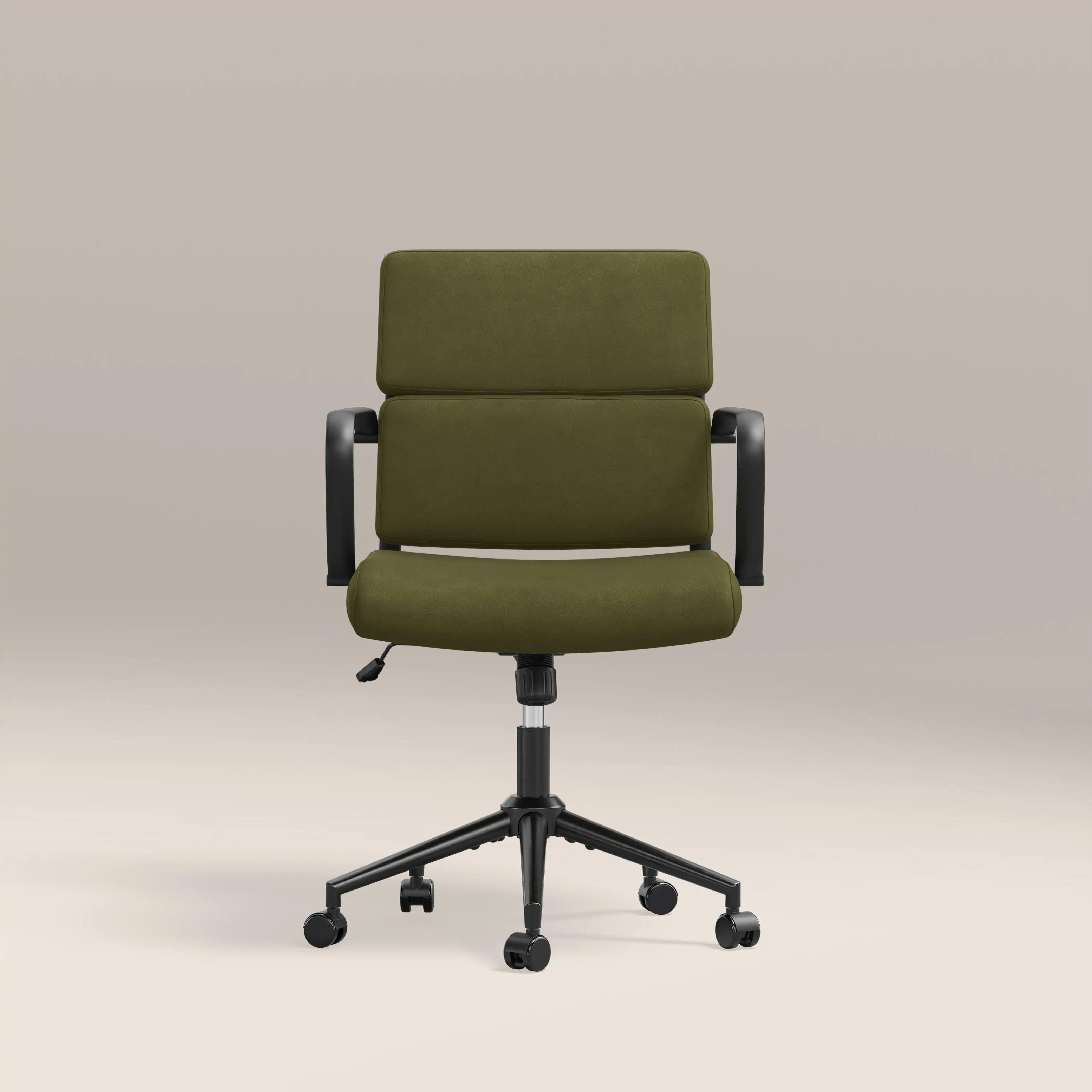 Mae Office Chair | Olive Green Sustainable Velvet & Black - Image 2