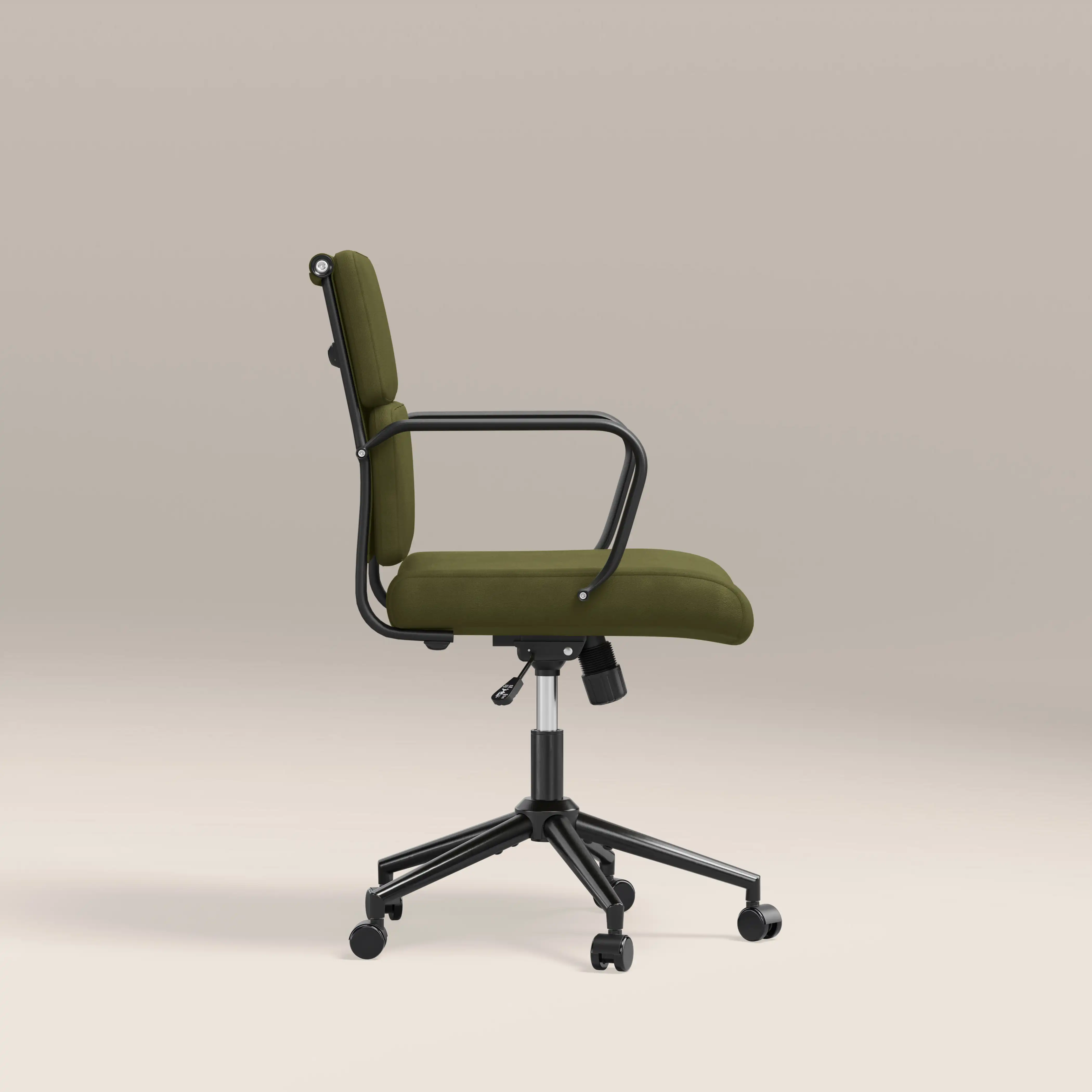 Mae Office Chair | Olive Green Sustainable Velvet & Black - Image 4