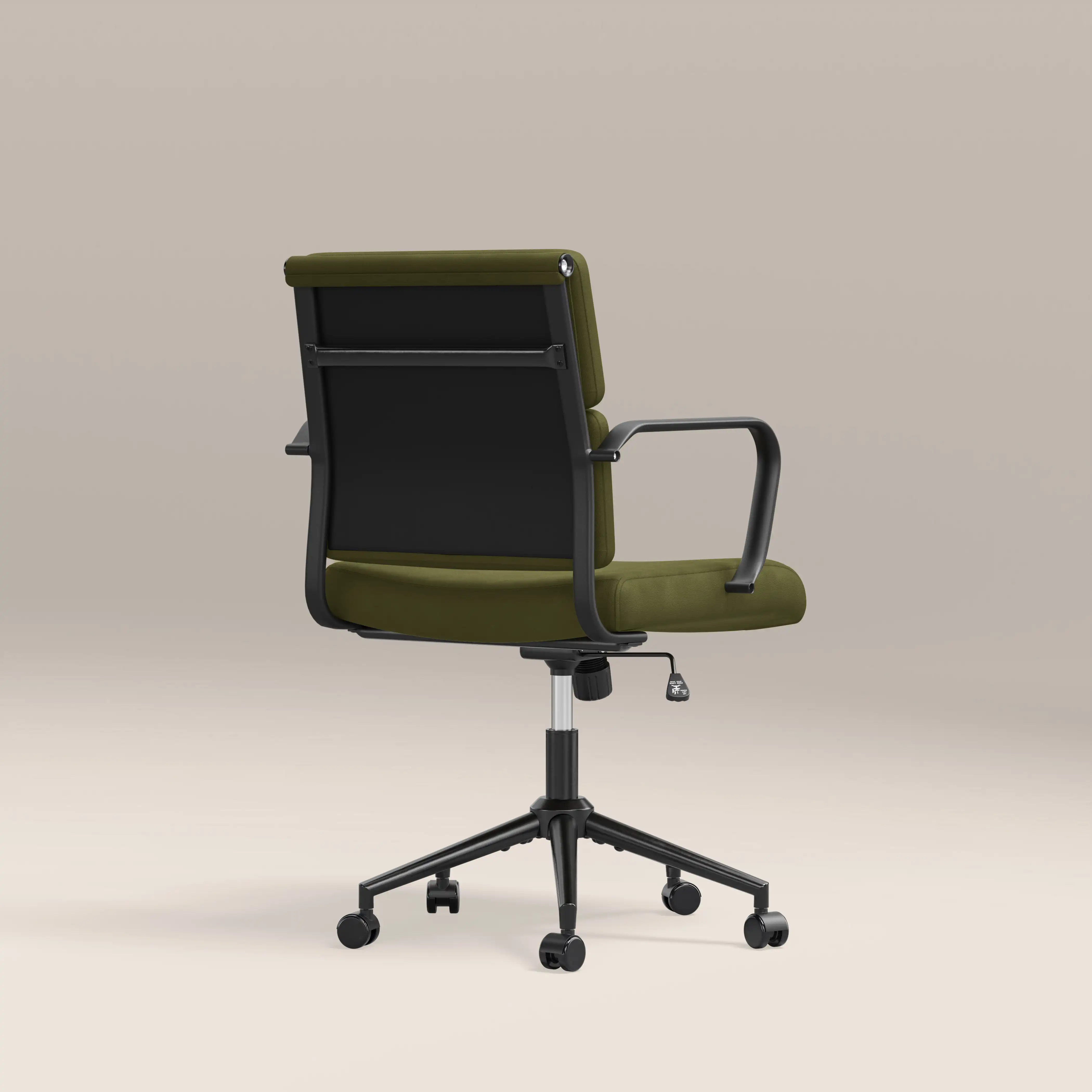 Mae Office Chair | Olive Green Sustainable Velvet & Black - Image 5