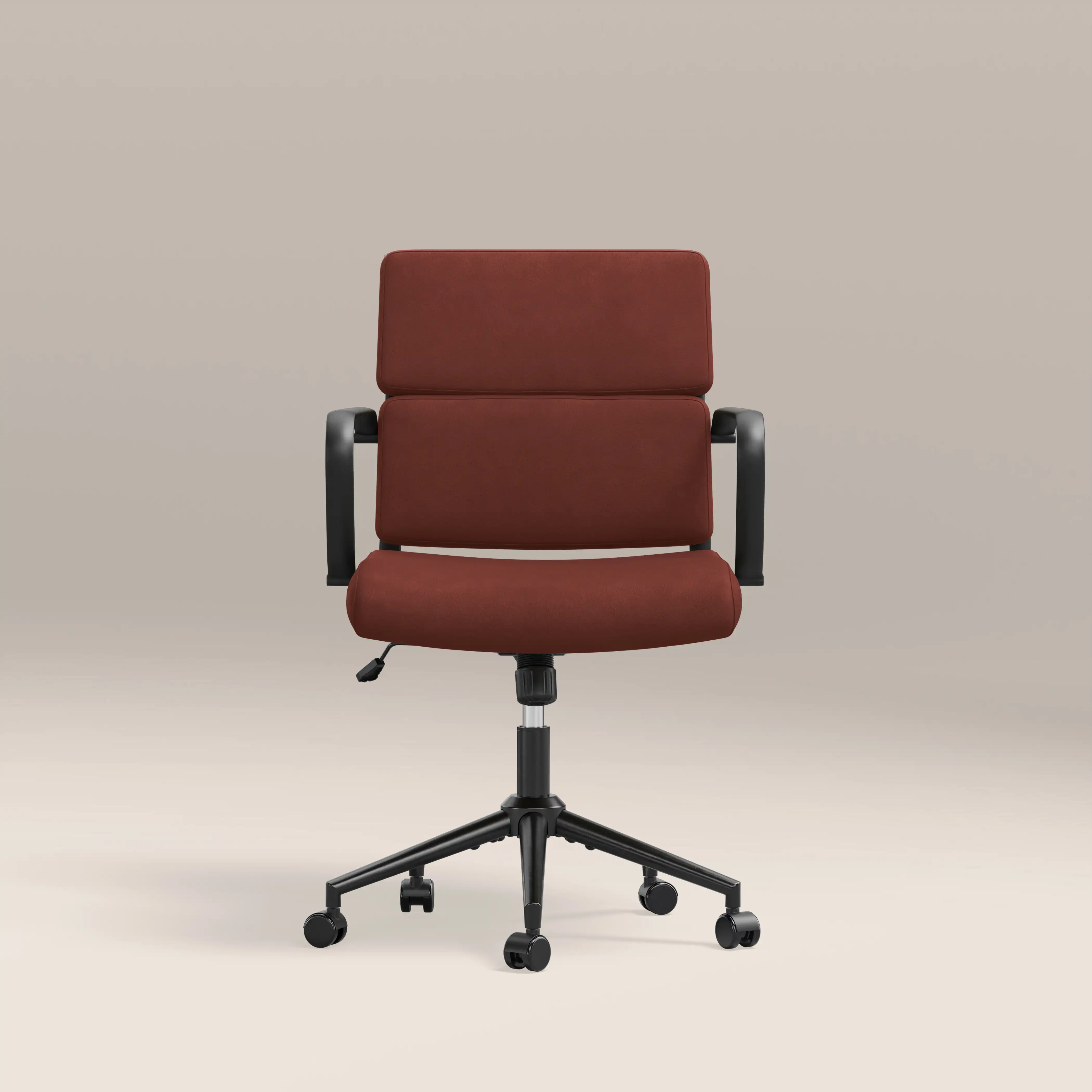 Mae Office Chair | Rust Red Sustainable Velvet & Black - Image 3