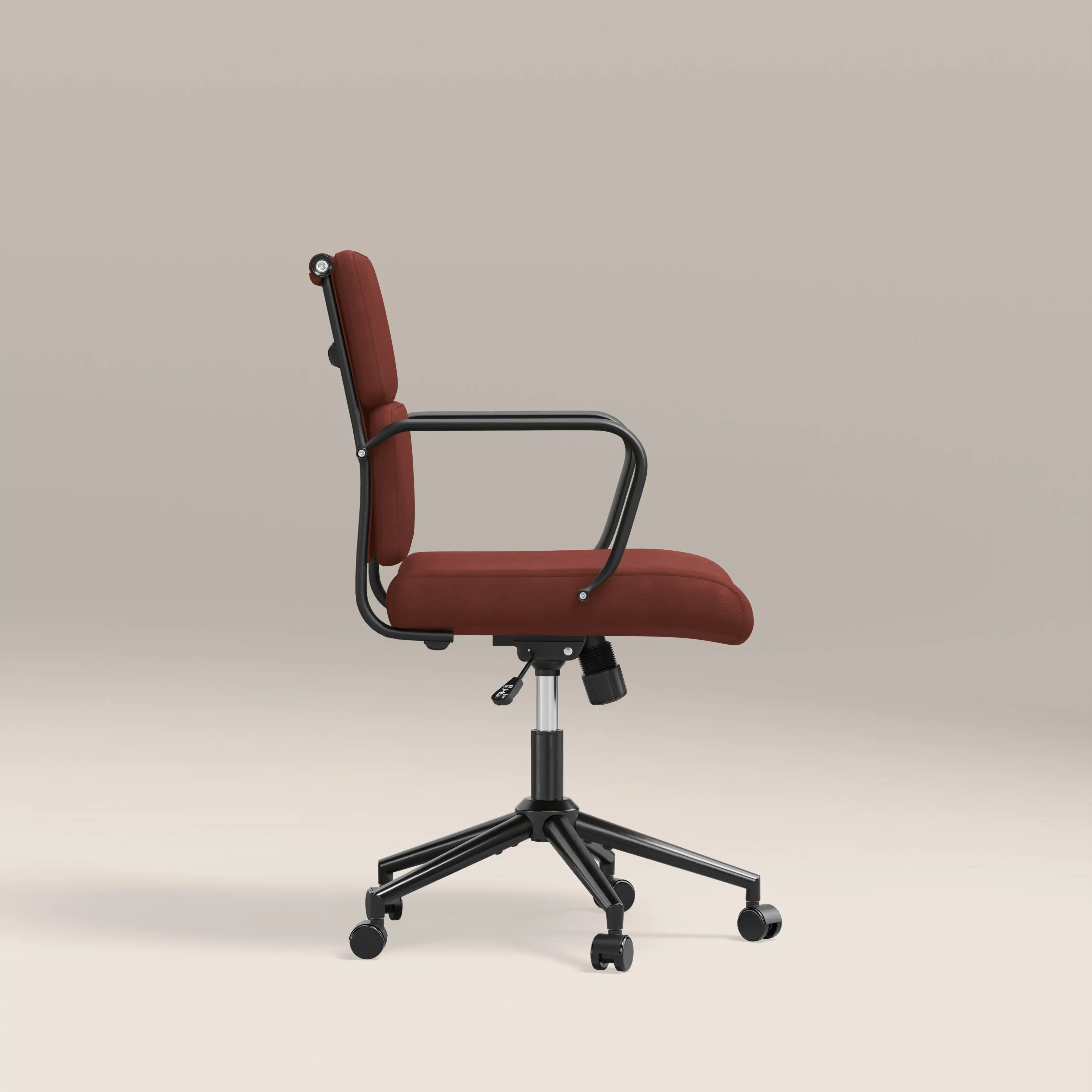 Mae Office Chair | Rust Red Sustainable Velvet & Black - Image 5