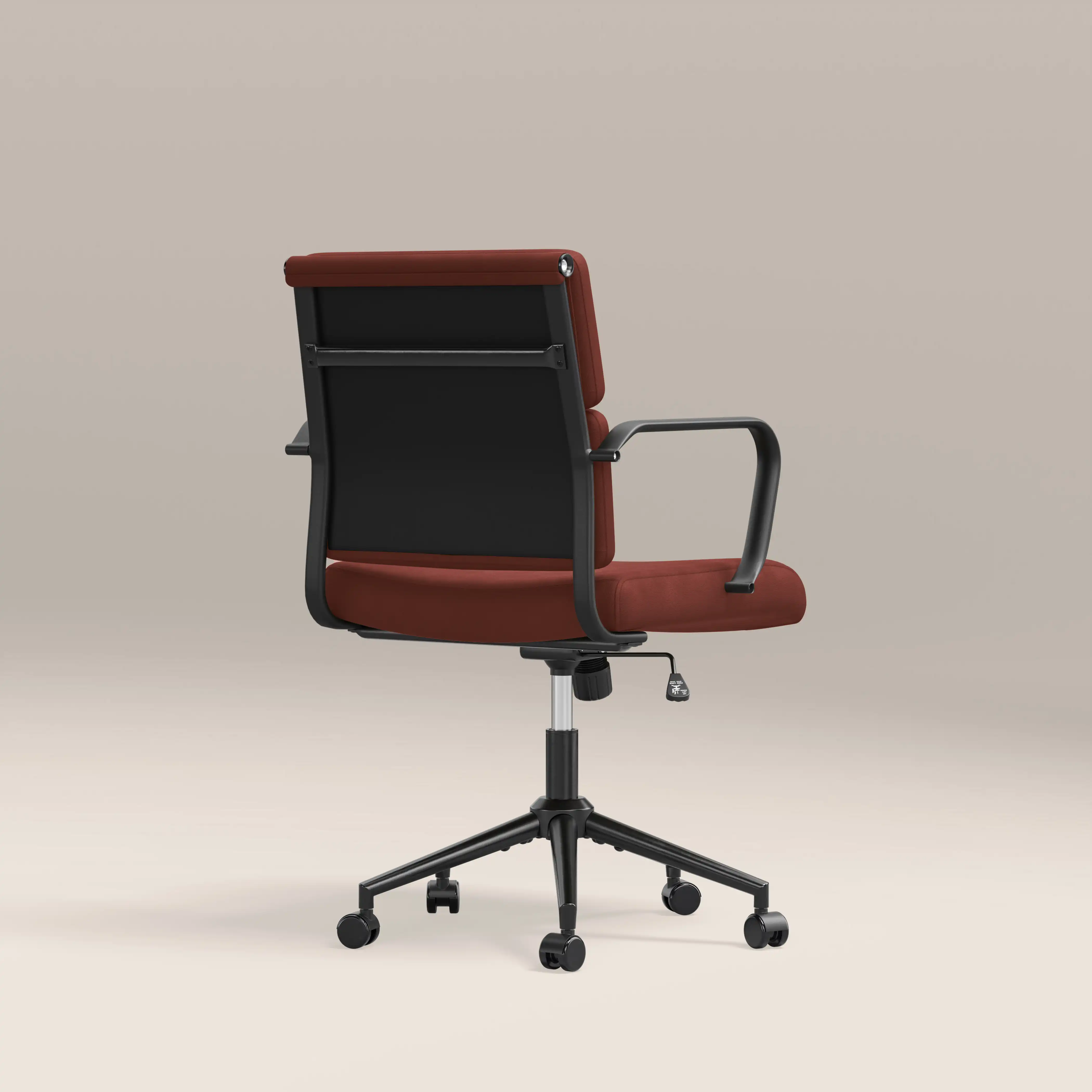 Mae Office Chair | Rust Red Sustainable Velvet & Black - Image 6