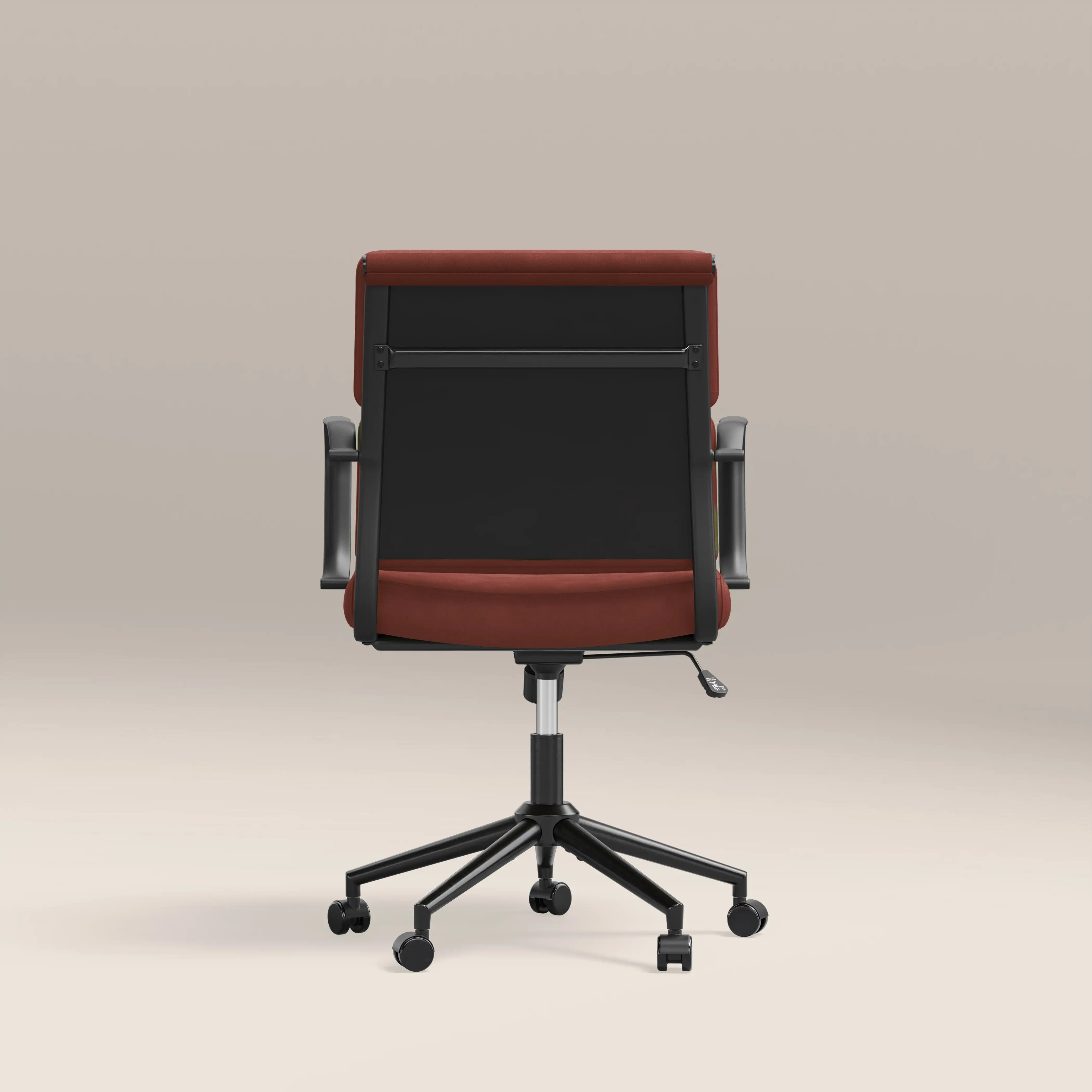Mae Office Chair | Rust Red Sustainable Velvet & Black - Image 7