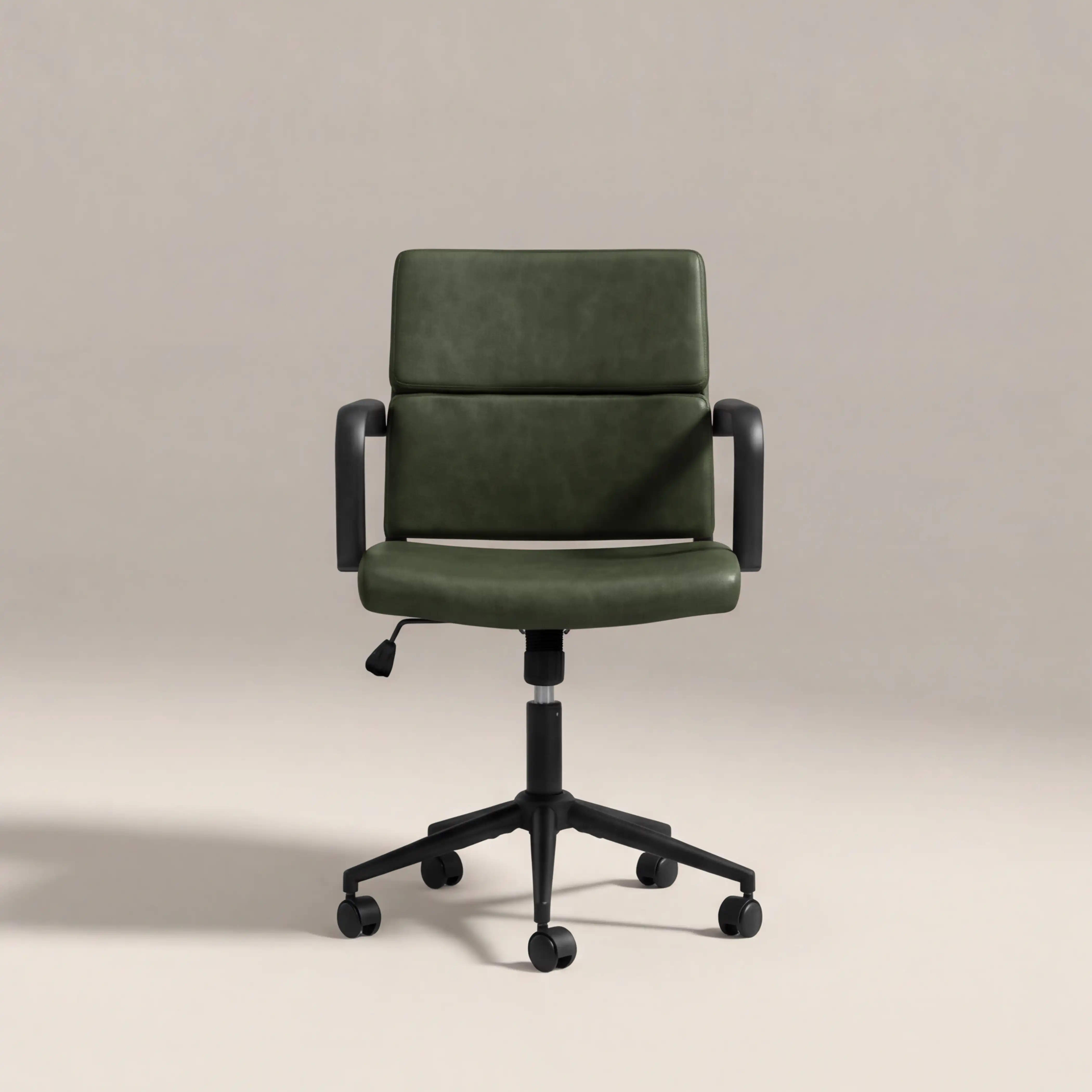 Mae Office Chair | Vintage Green Faux Leather & Black - Image 2