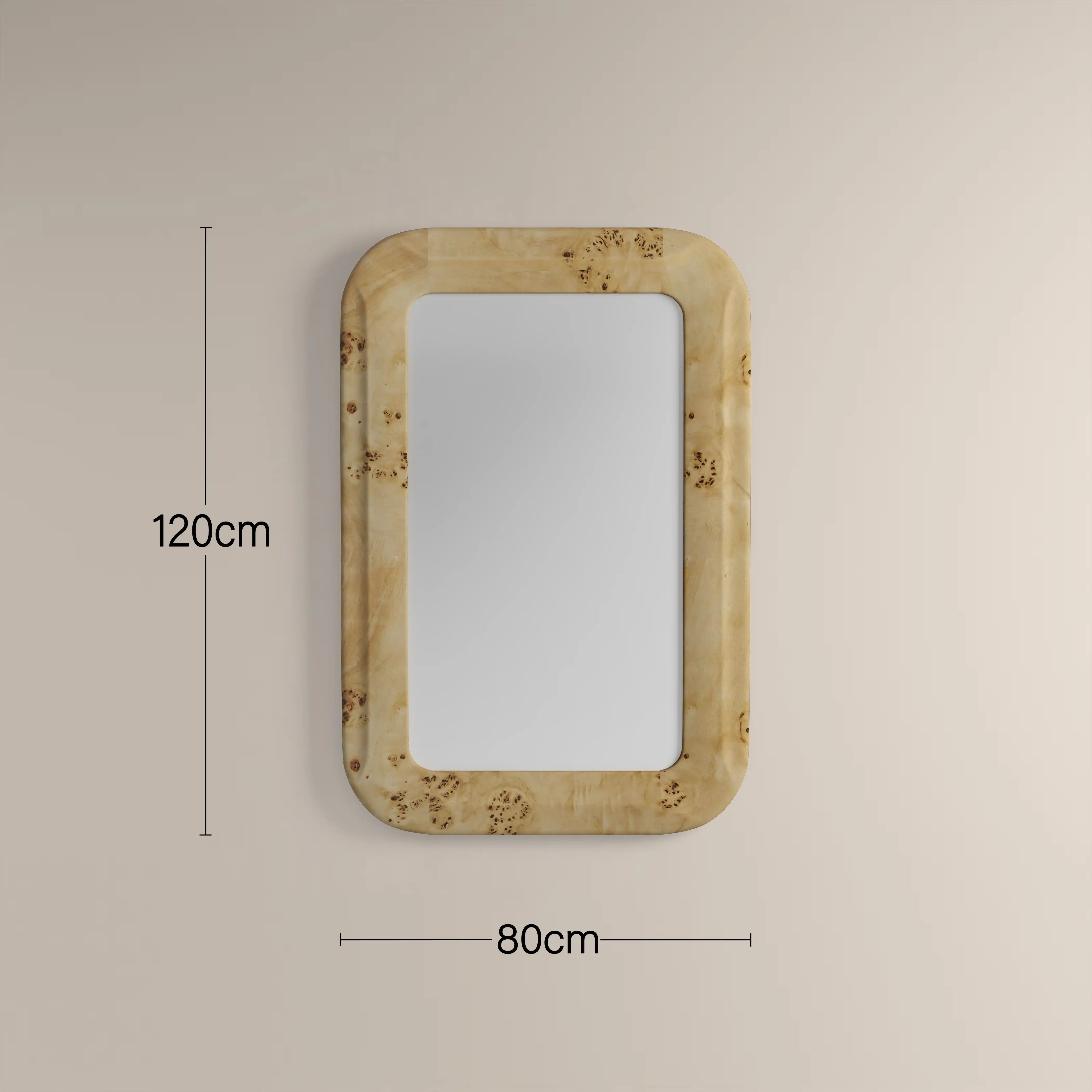 Maida Wall Mirror | Natural Burl Wood - Image 3