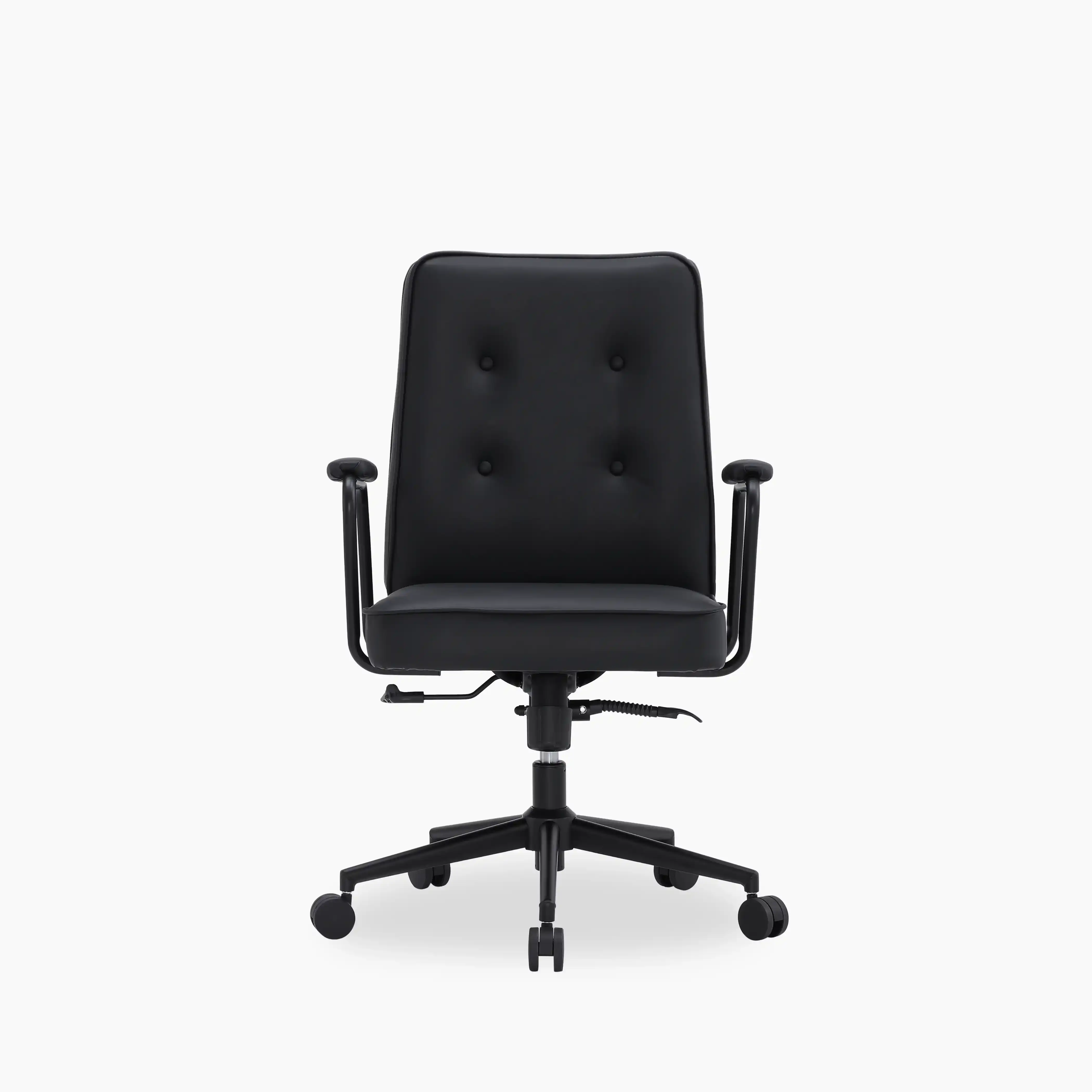 Maize Office Chair | Vintage Black Faux Leather & Black - Image 2
