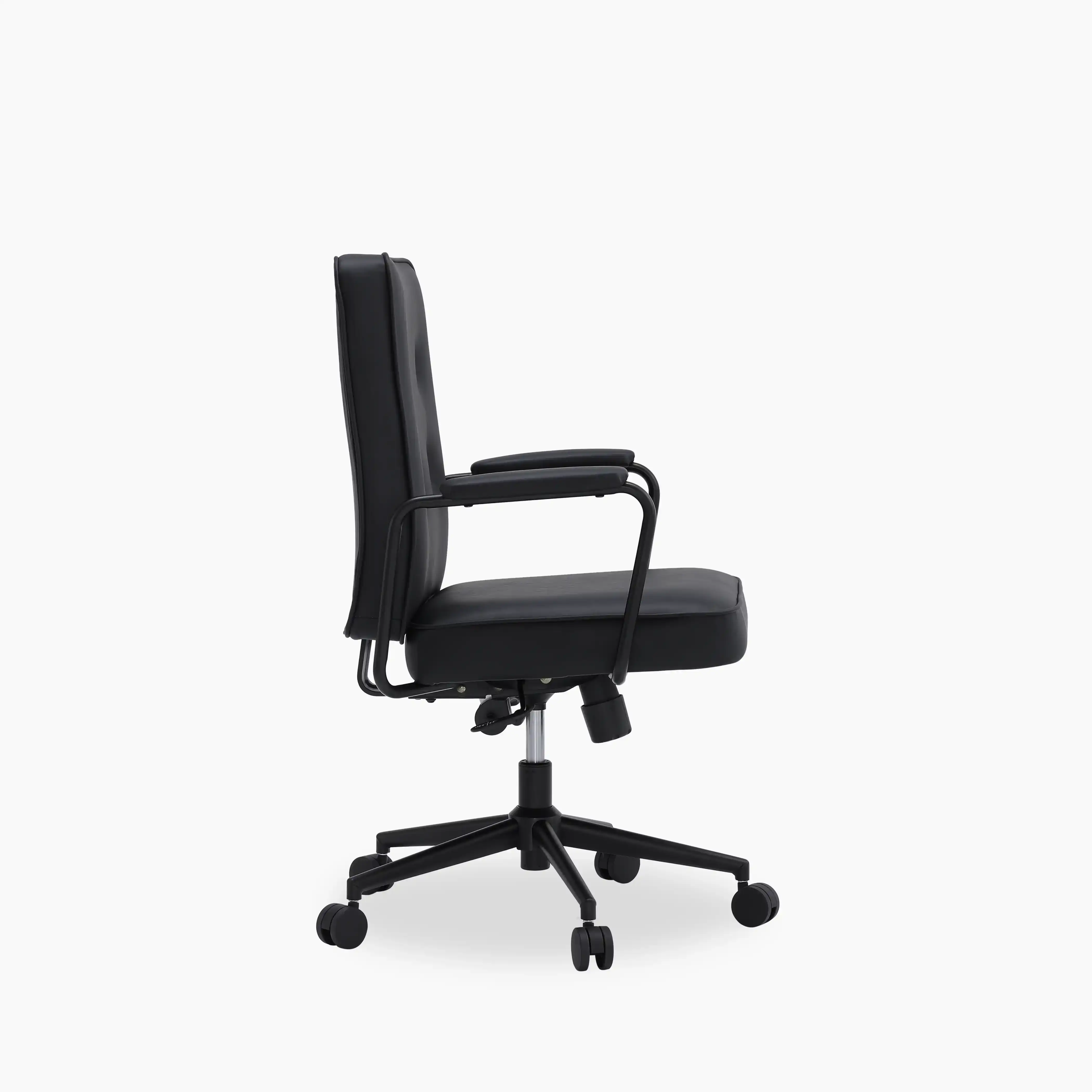 Maize Office Chair | Vintage Black Faux Leather & Black - Image 3