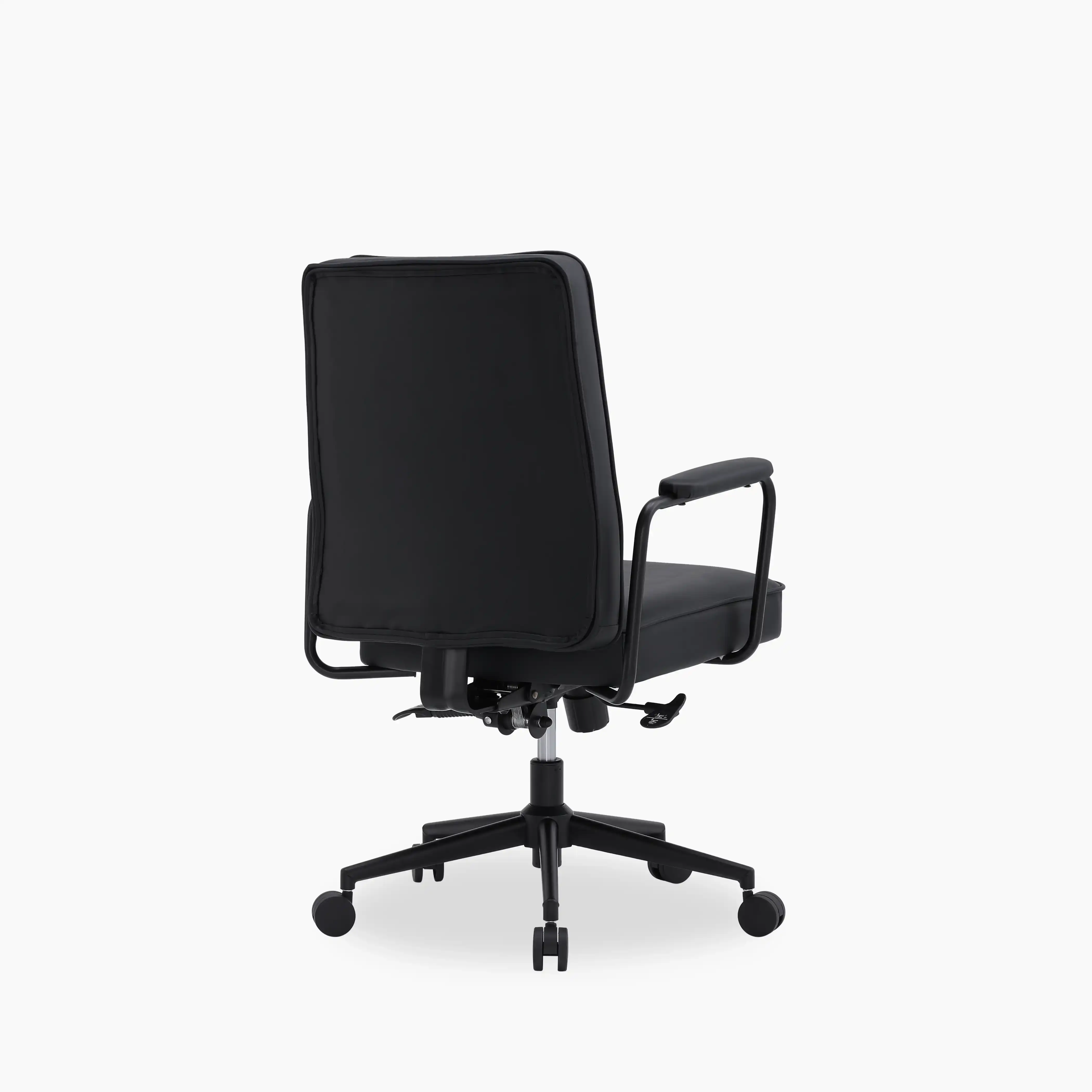Maize Office Chair | Vintage Black Faux Leather & Black - Image 4