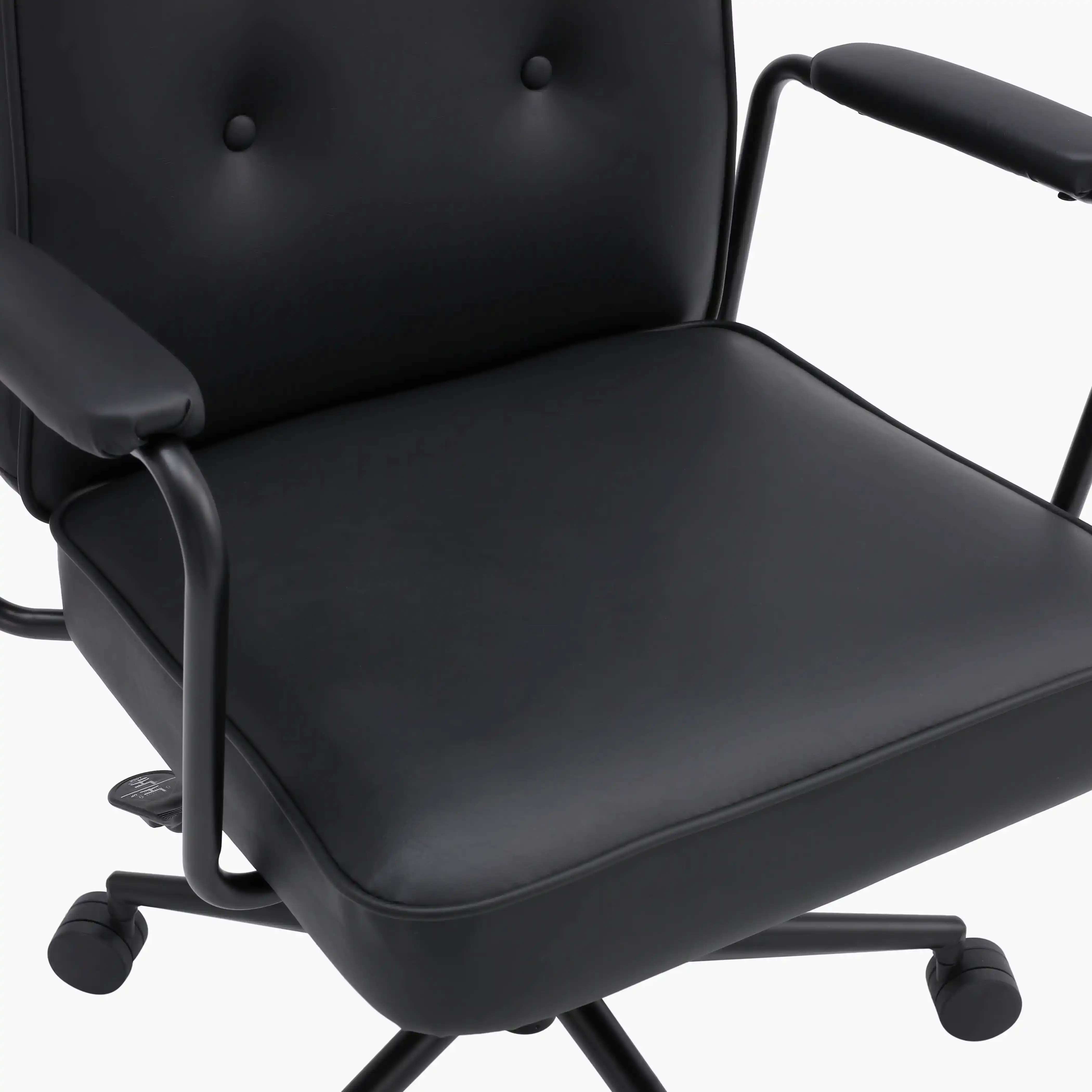 Maize Office Chair | Vintage Black Faux Leather & Black - Image 6
