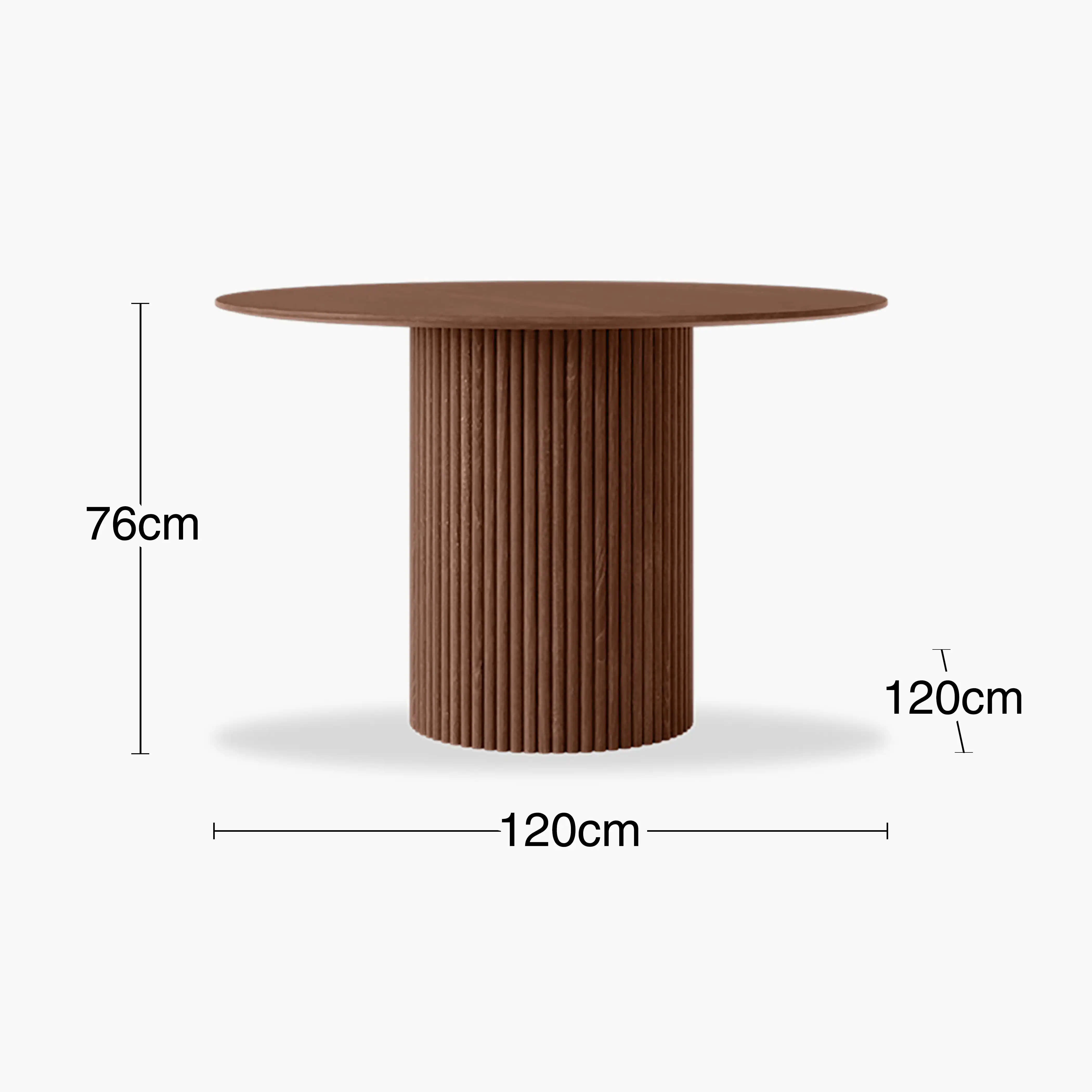 Marcel 4 Seat Round Wooden Dining Table | Walnut - Image 4