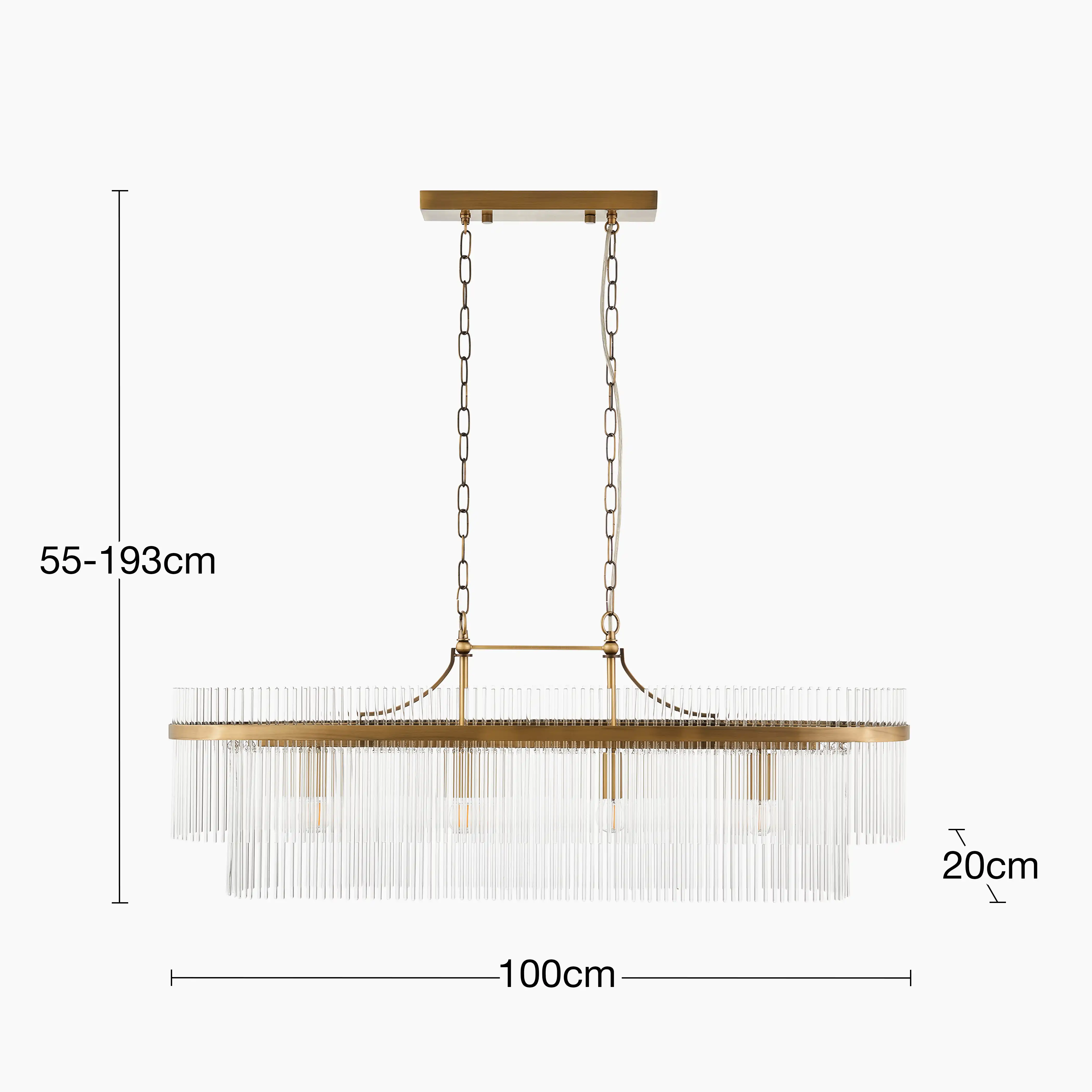 Marietta 4 Light Pendant Light | Brass - Image 7