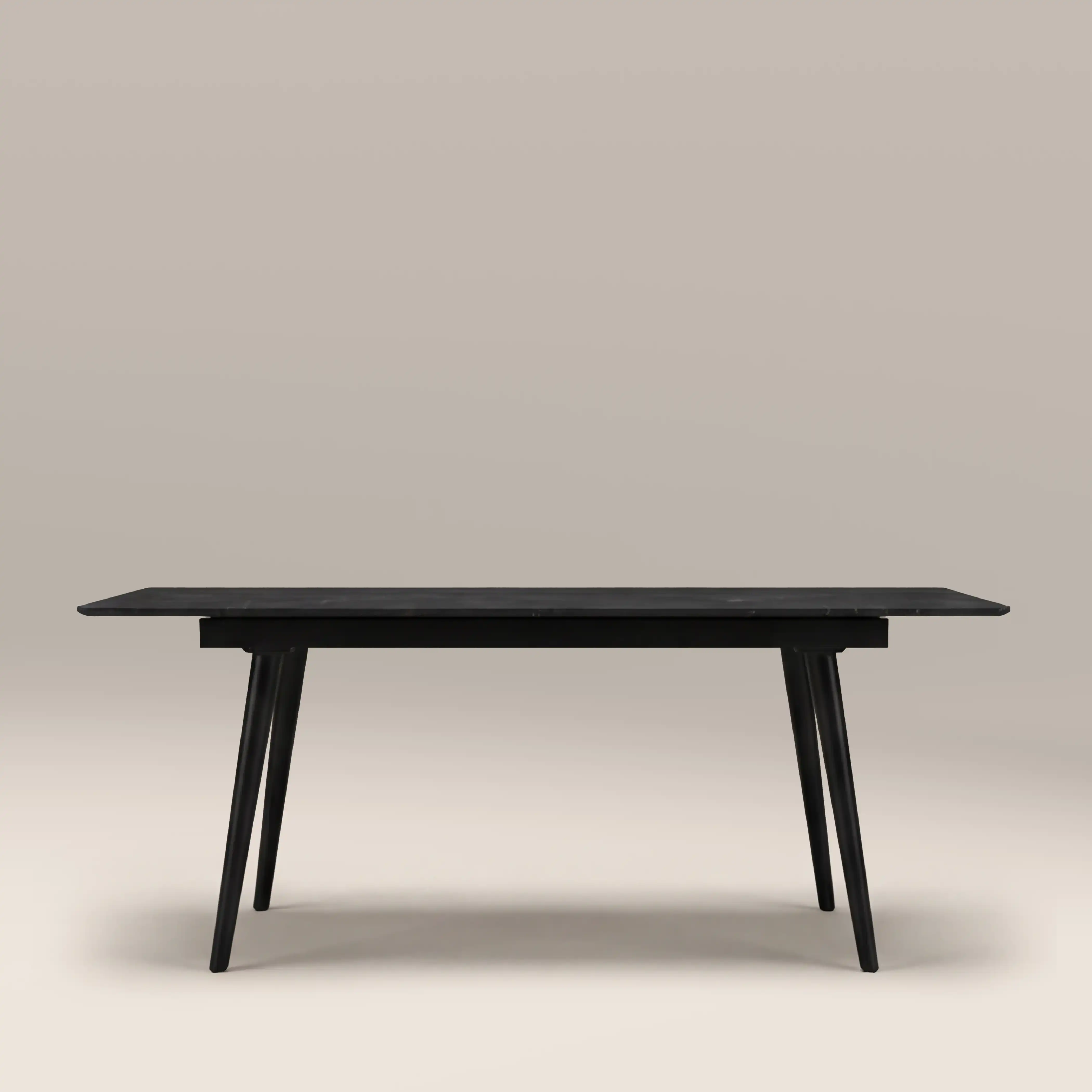 Marsala 4-8 Seat Rectangle Extendable Dining Table | Grey Sintered Stone & Black - Image 4