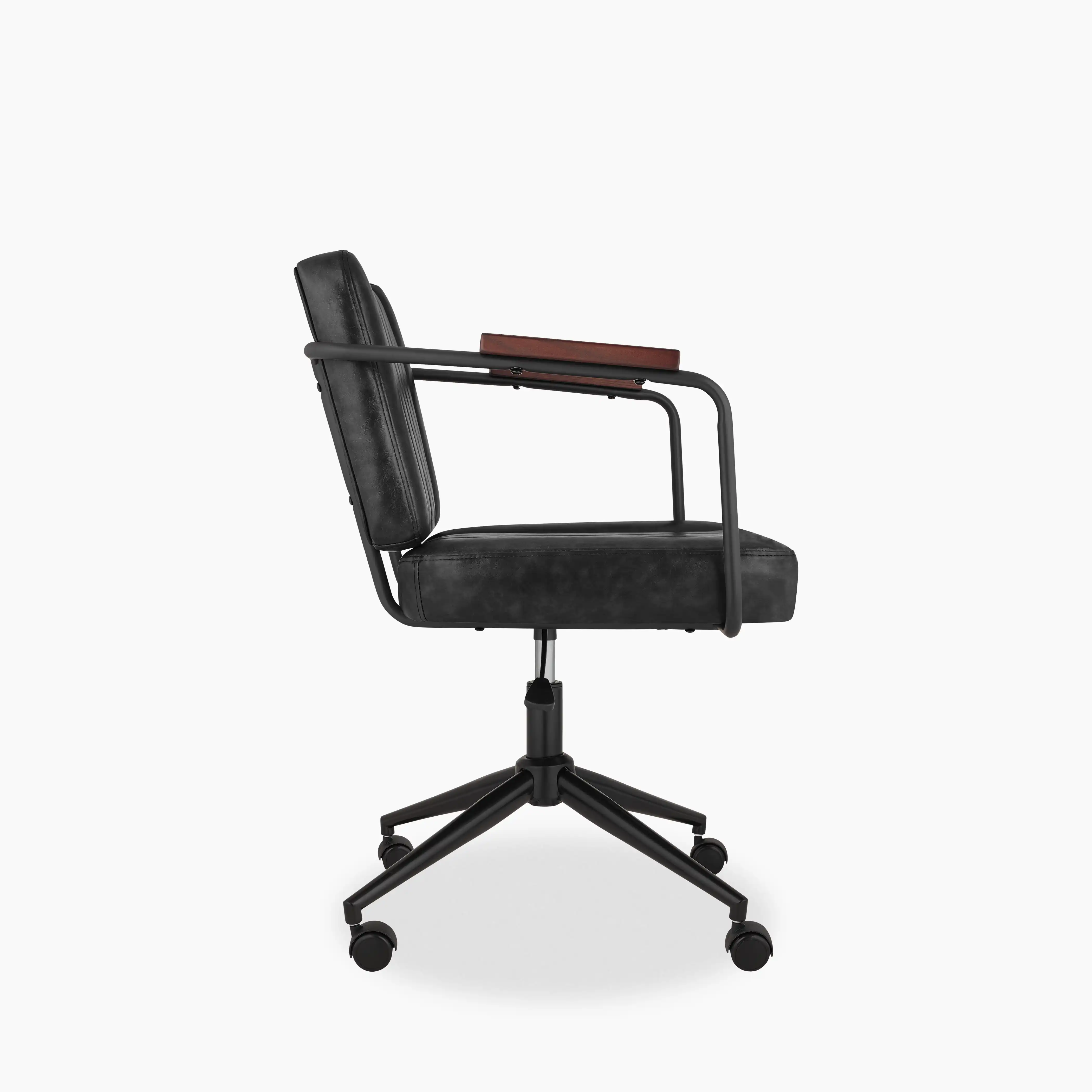 Mason Office Chair | Vintage Black Faux Leather & Black - Image 3