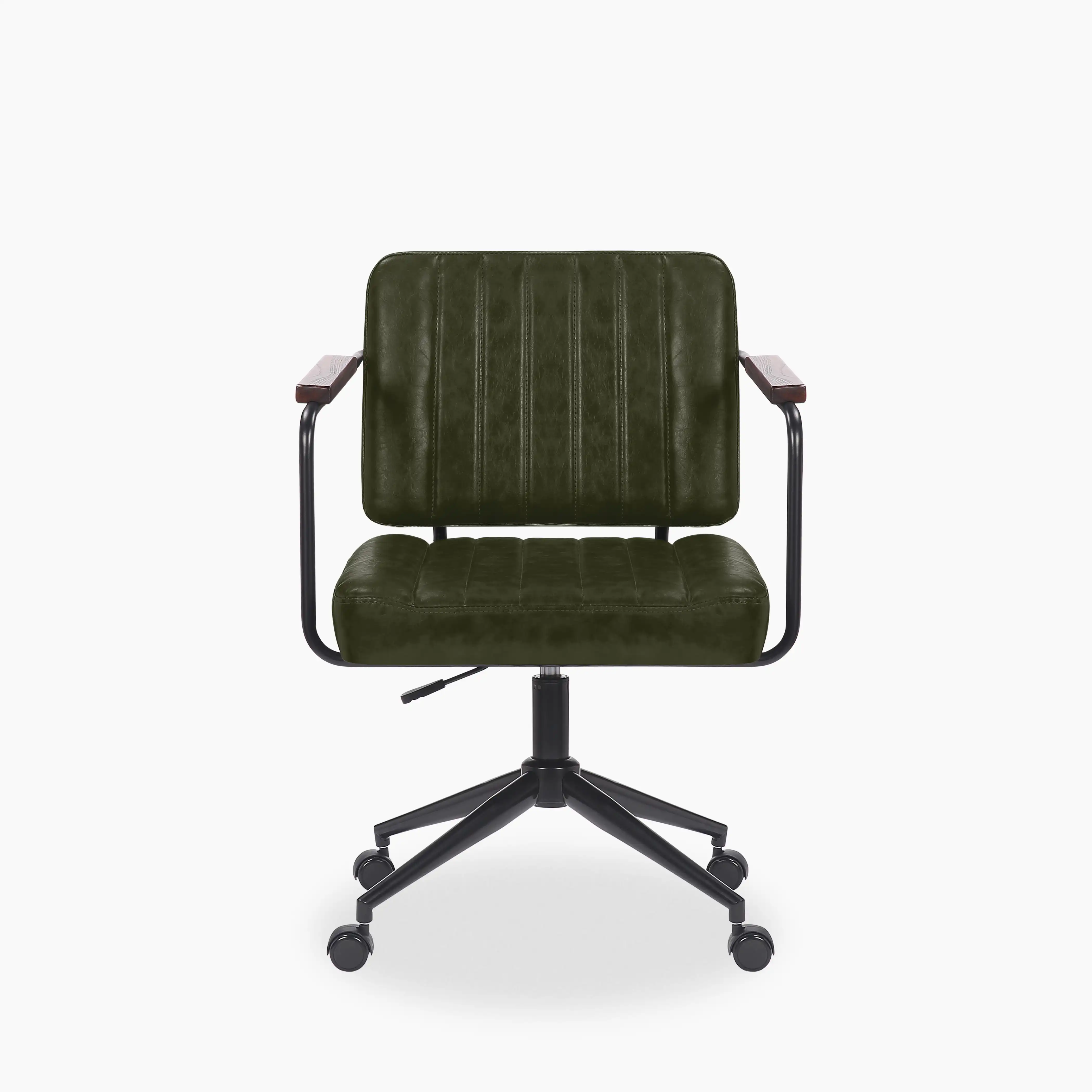 Mason Office Chair | Vintage Green Faux Leather & Black - Image 2