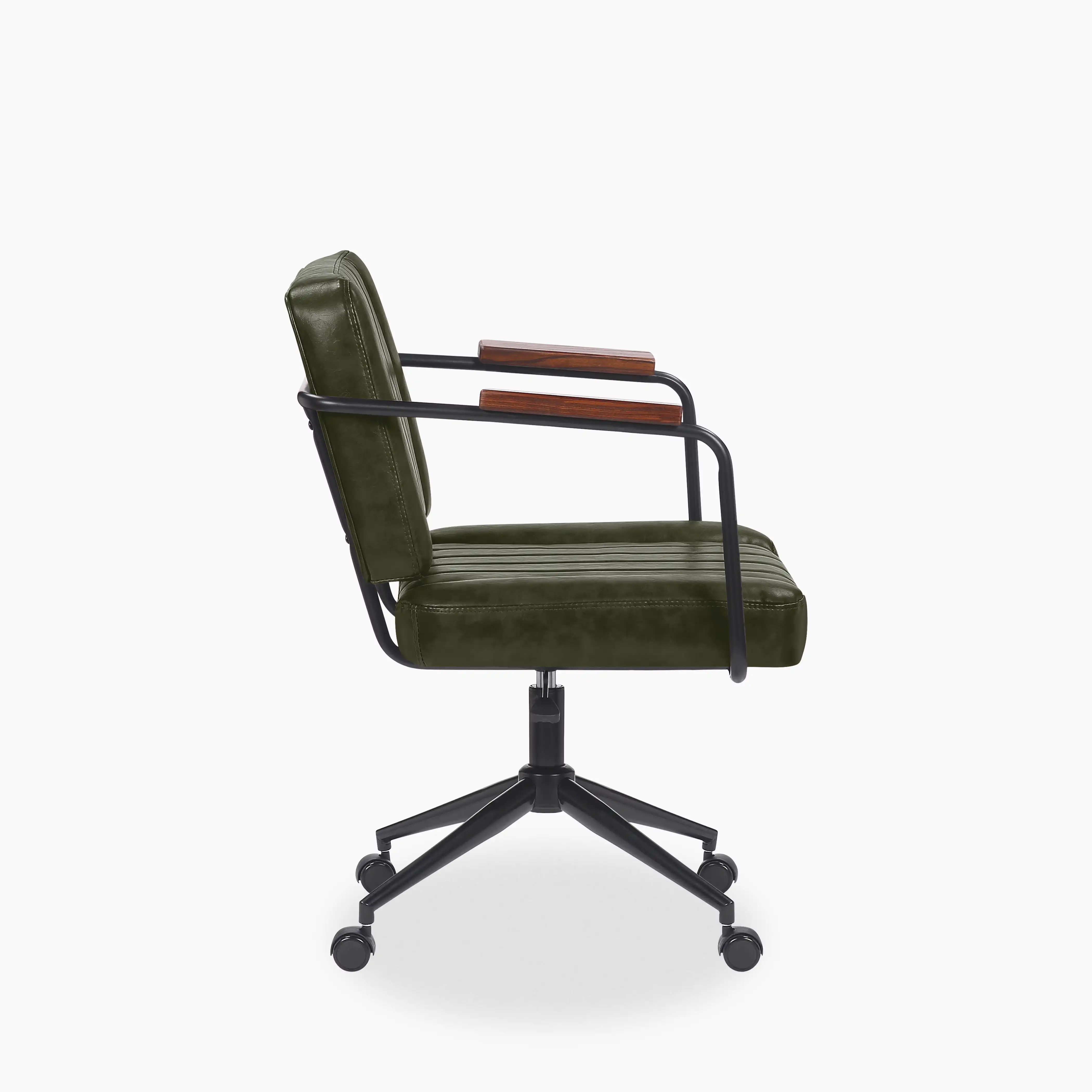 Mason Office Chair | Vintage Green Faux Leather & Black - Image 3