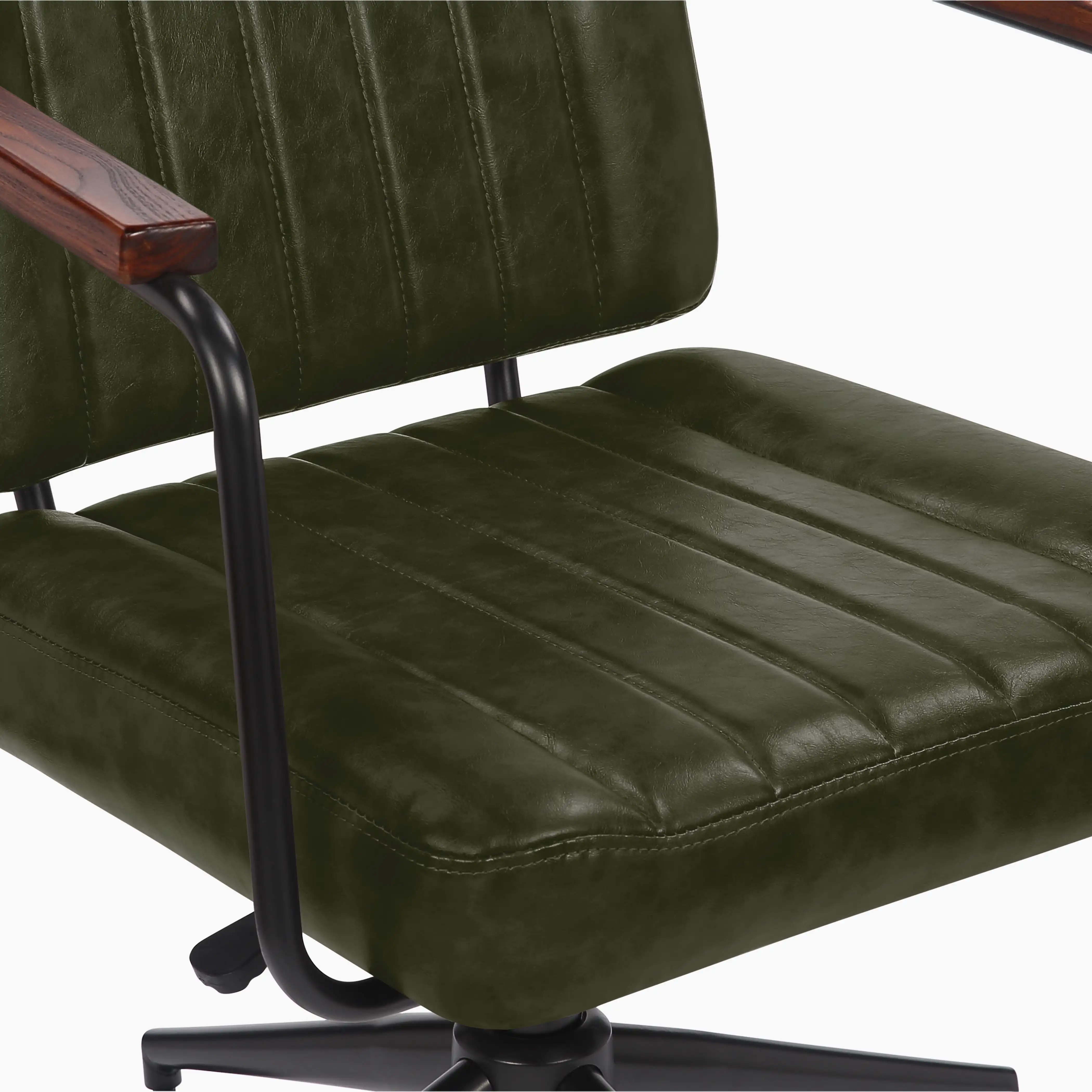 Mason Office Chair | Vintage Green Faux Leather & Black - Image 6