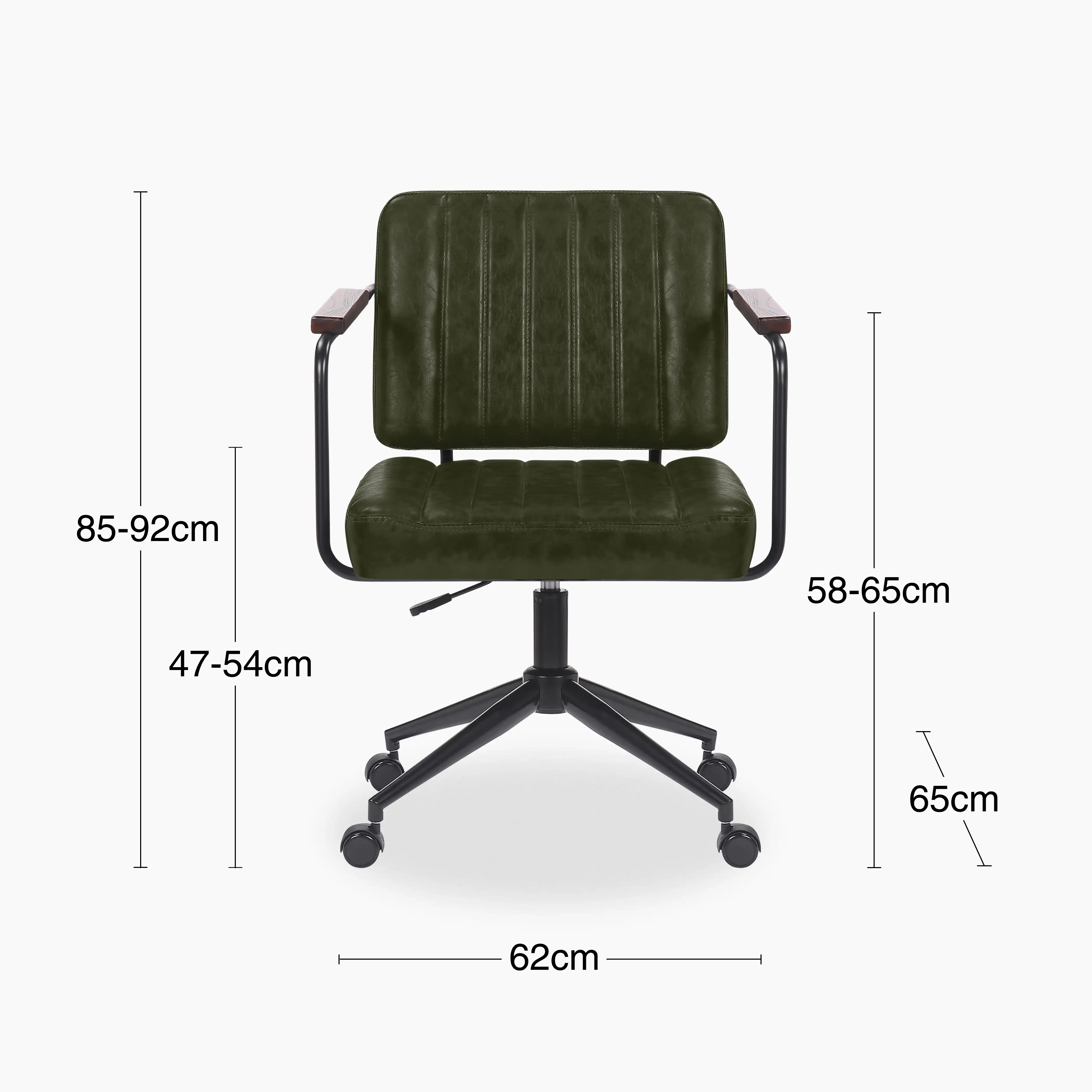 Mason Office Chair | Vintage Green Faux Leather & Black - Image 7