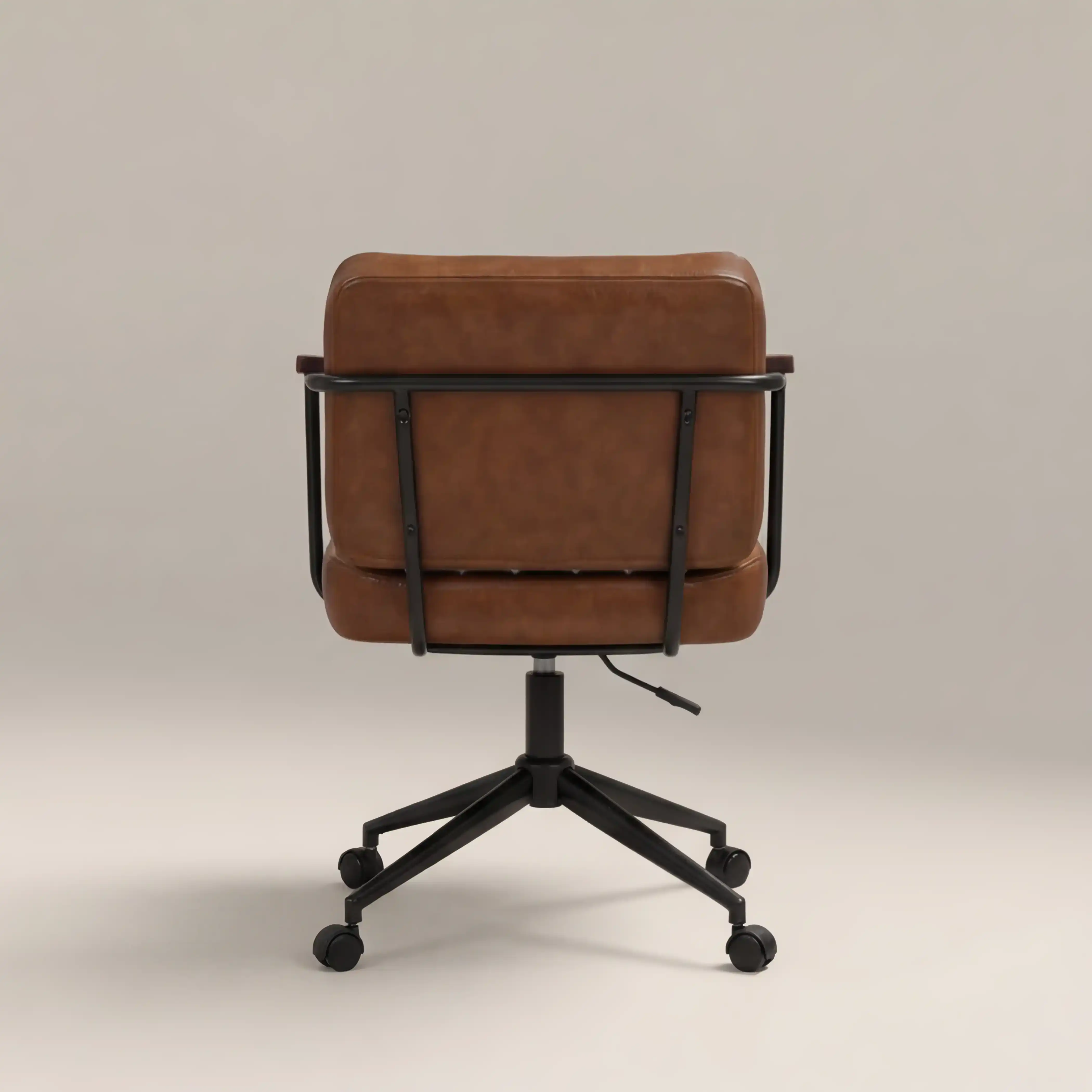 Mason Office Chair | Vintage Tan Faux Leather & Black - Image 5