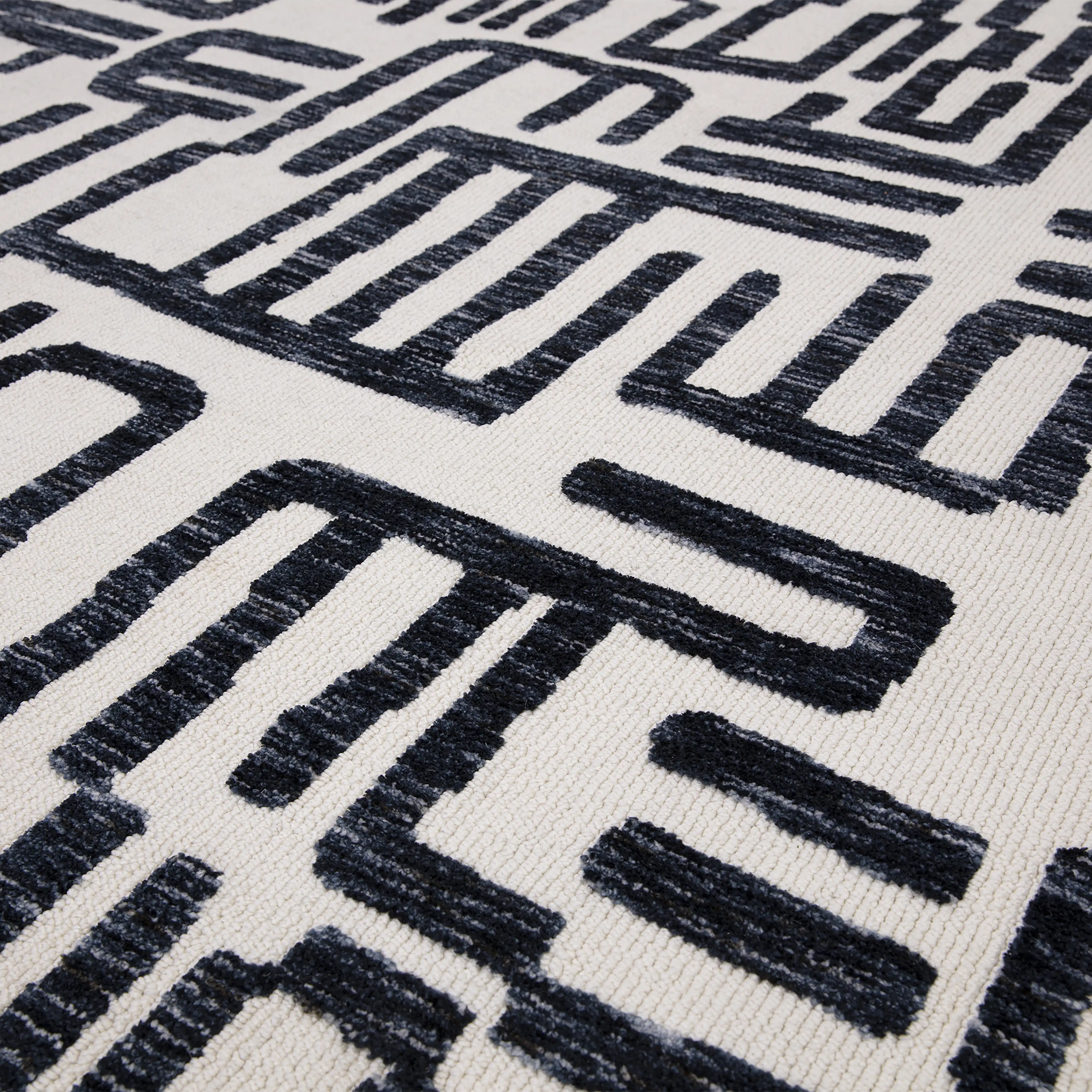Mason Script Rug | Cream & Black - Image 2