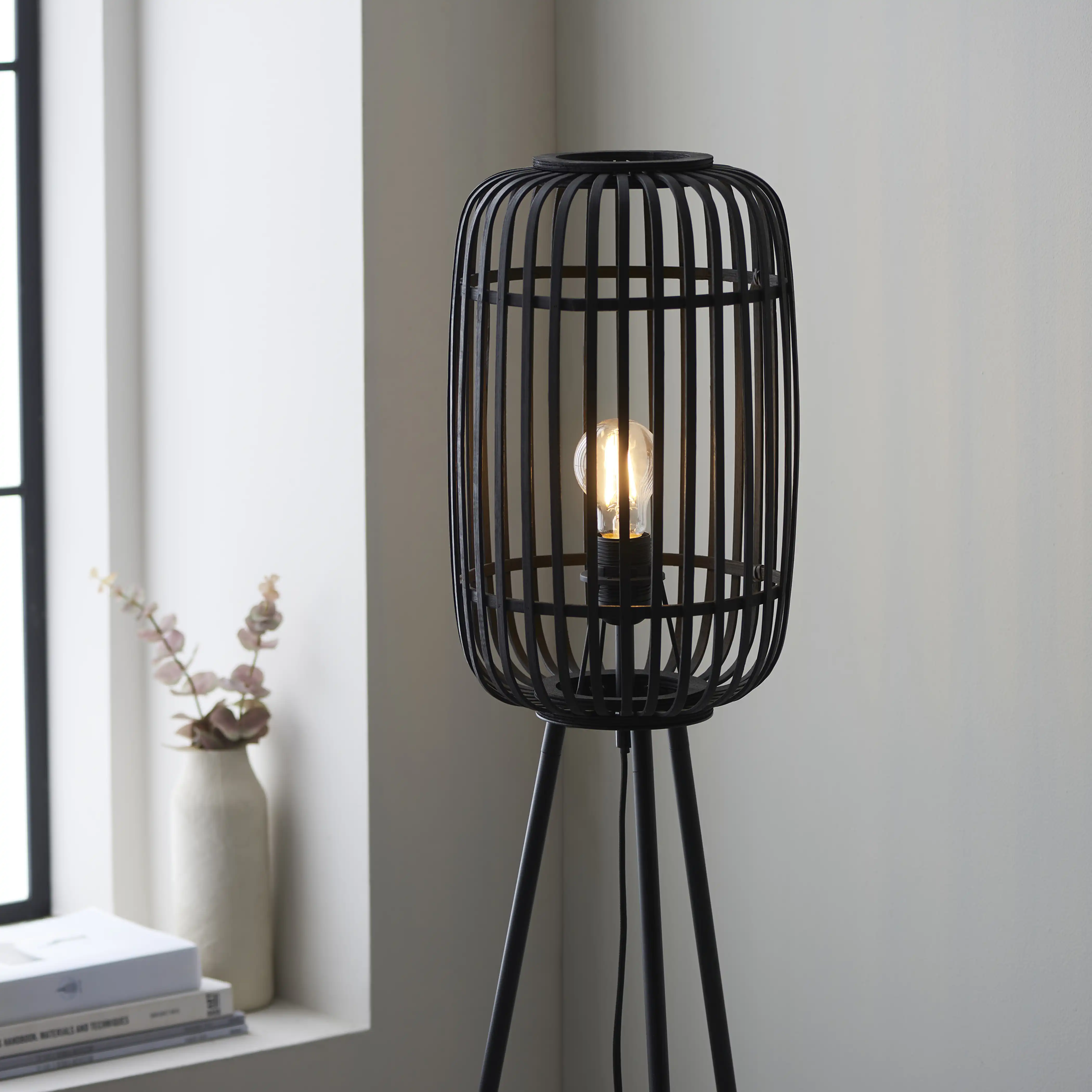 Mathias Tripod Floor Lamp | Black Bamboo - Image 5
