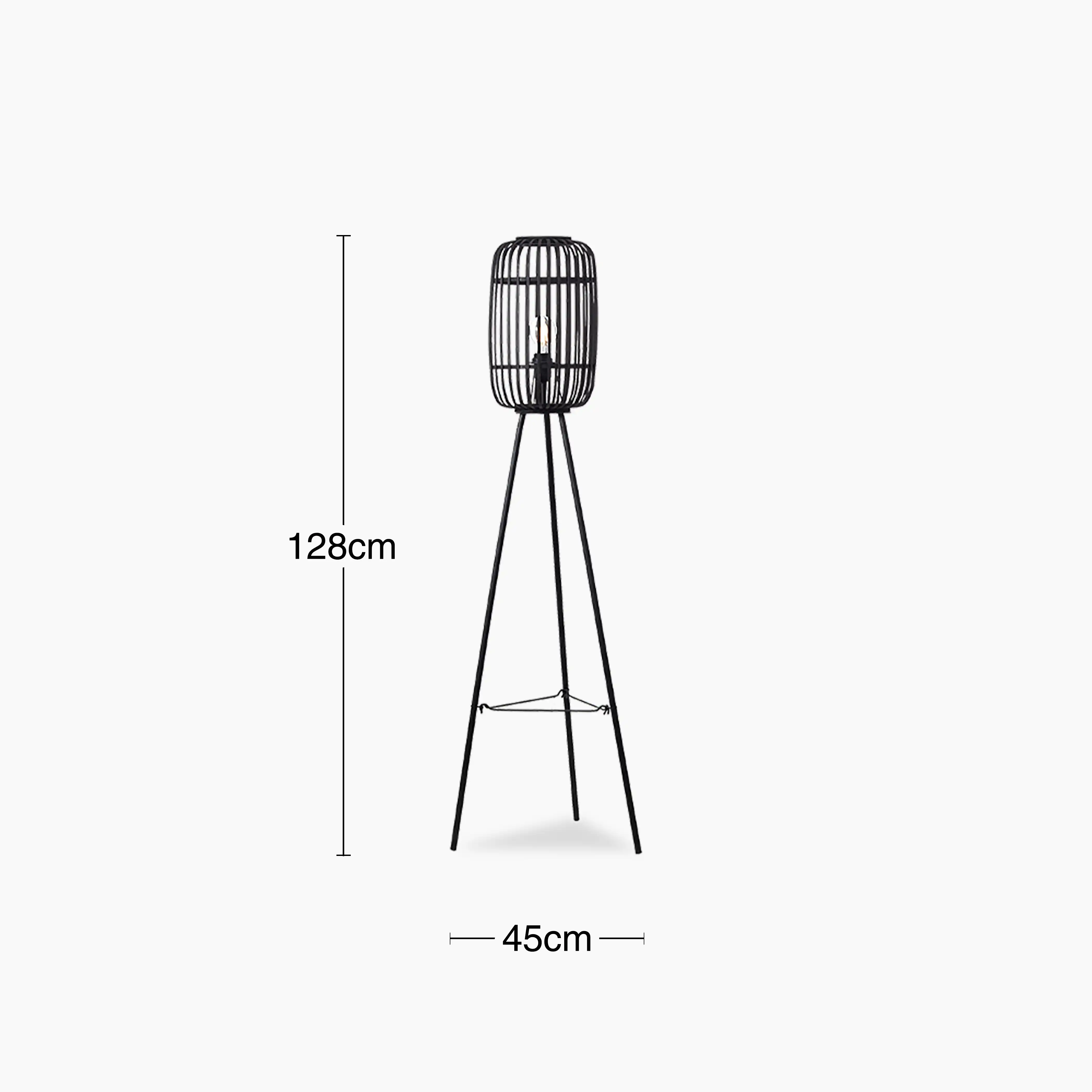 Mathias Tripod Floor Lamp | Black Bamboo - Image 8