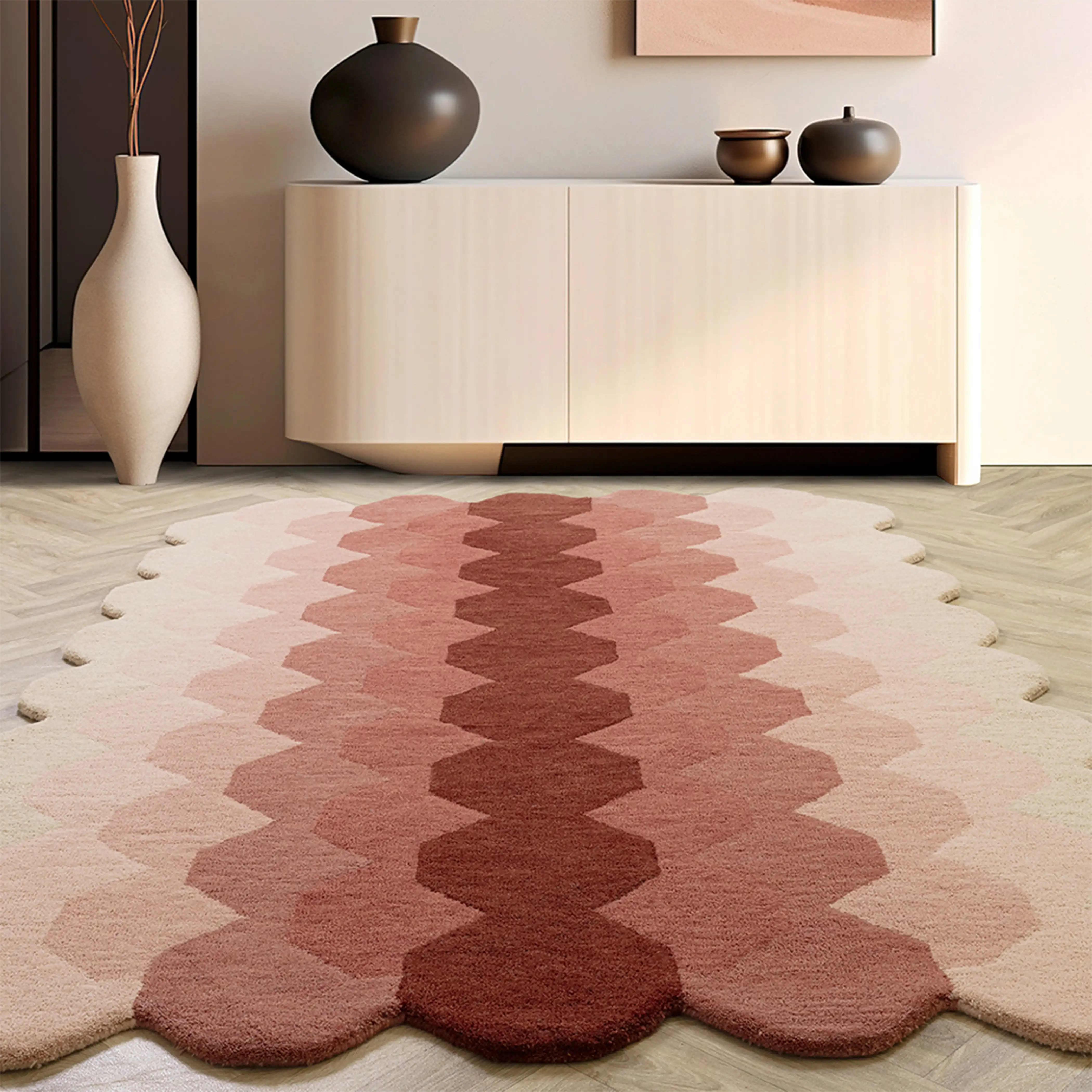 Matrix Hand Tufted Rug | Pink - Image 2