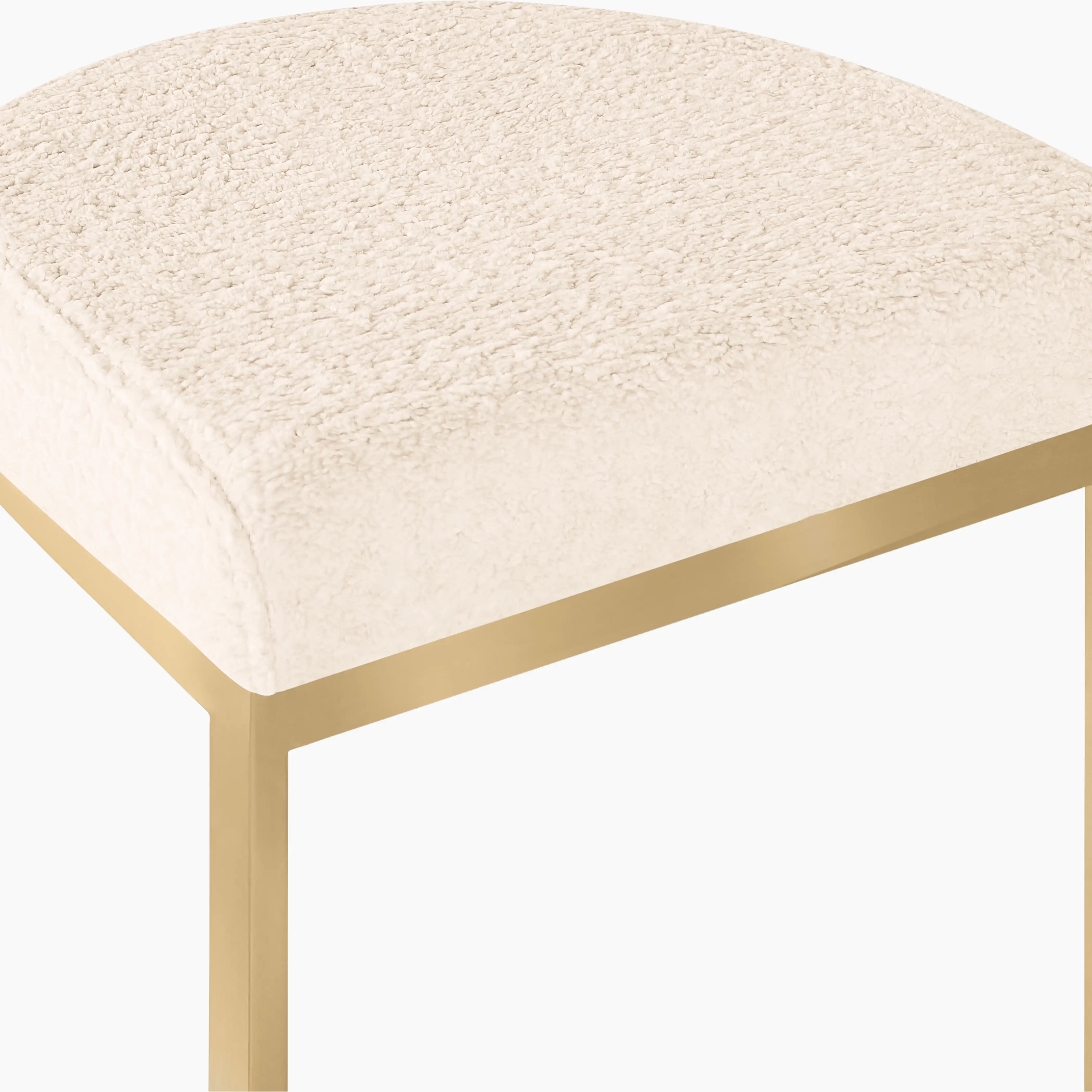 Matteo Bar Stool | Ivory White Teddy Boucle & Brass - Image 6