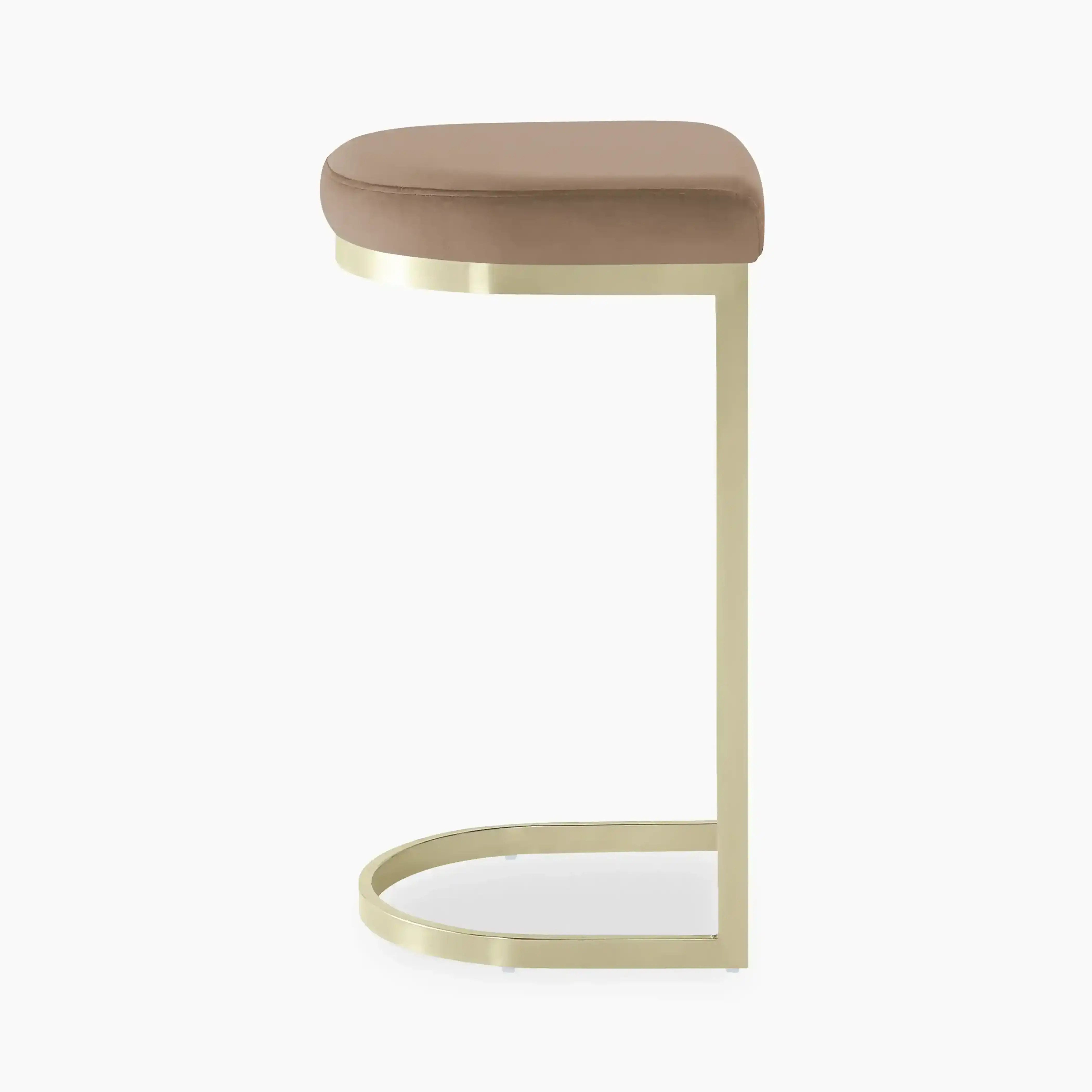 Matteo Bar Stool | Taupe Sustainable Velvet - Image 4