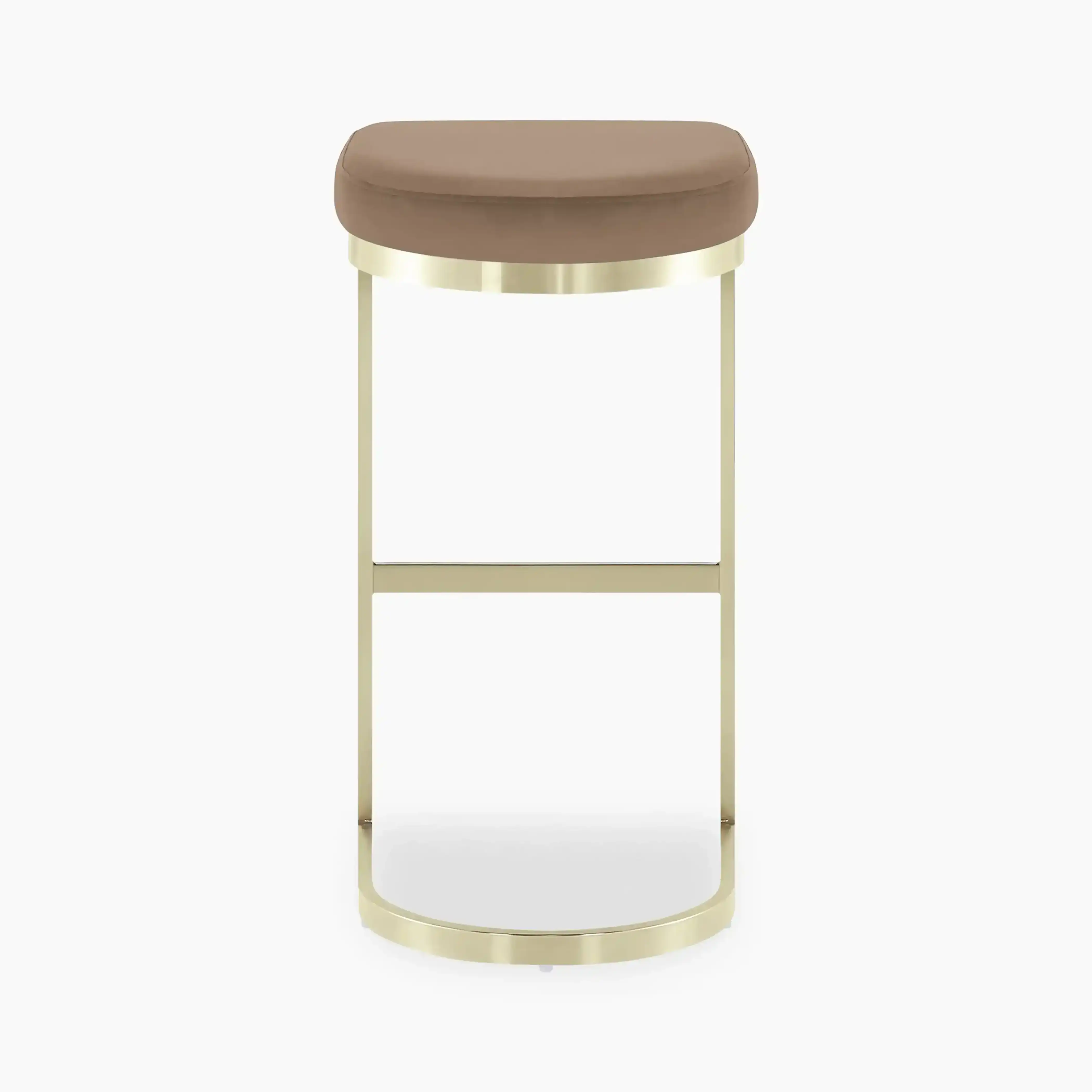 Matteo Bar Stool | Taupe Sustainable Velvet - Image 5