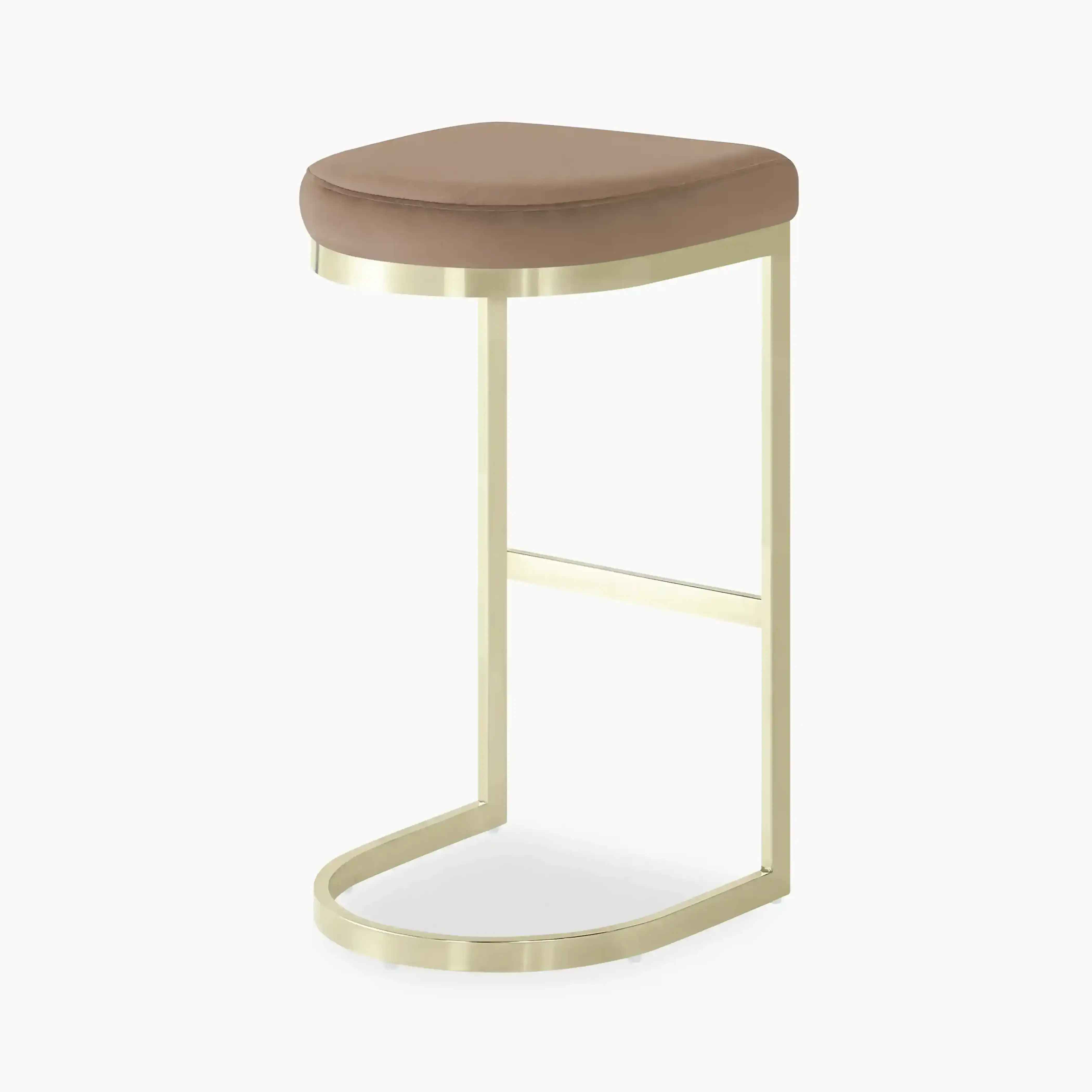 Matteo Bar Stool | Taupe Sustainable Velvet - Image 6