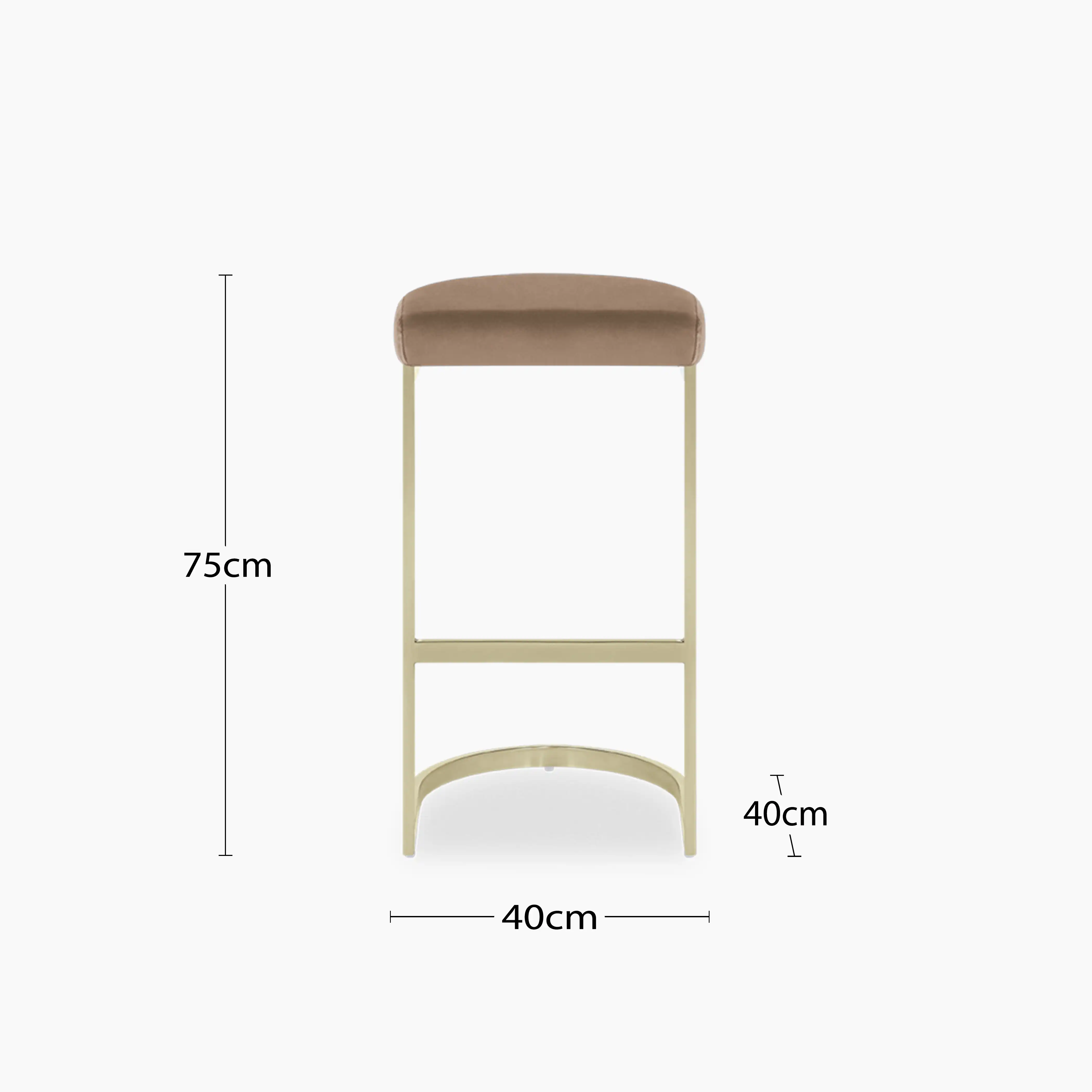Matteo Bar Stool | Taupe Sustainable Velvet - Image 8