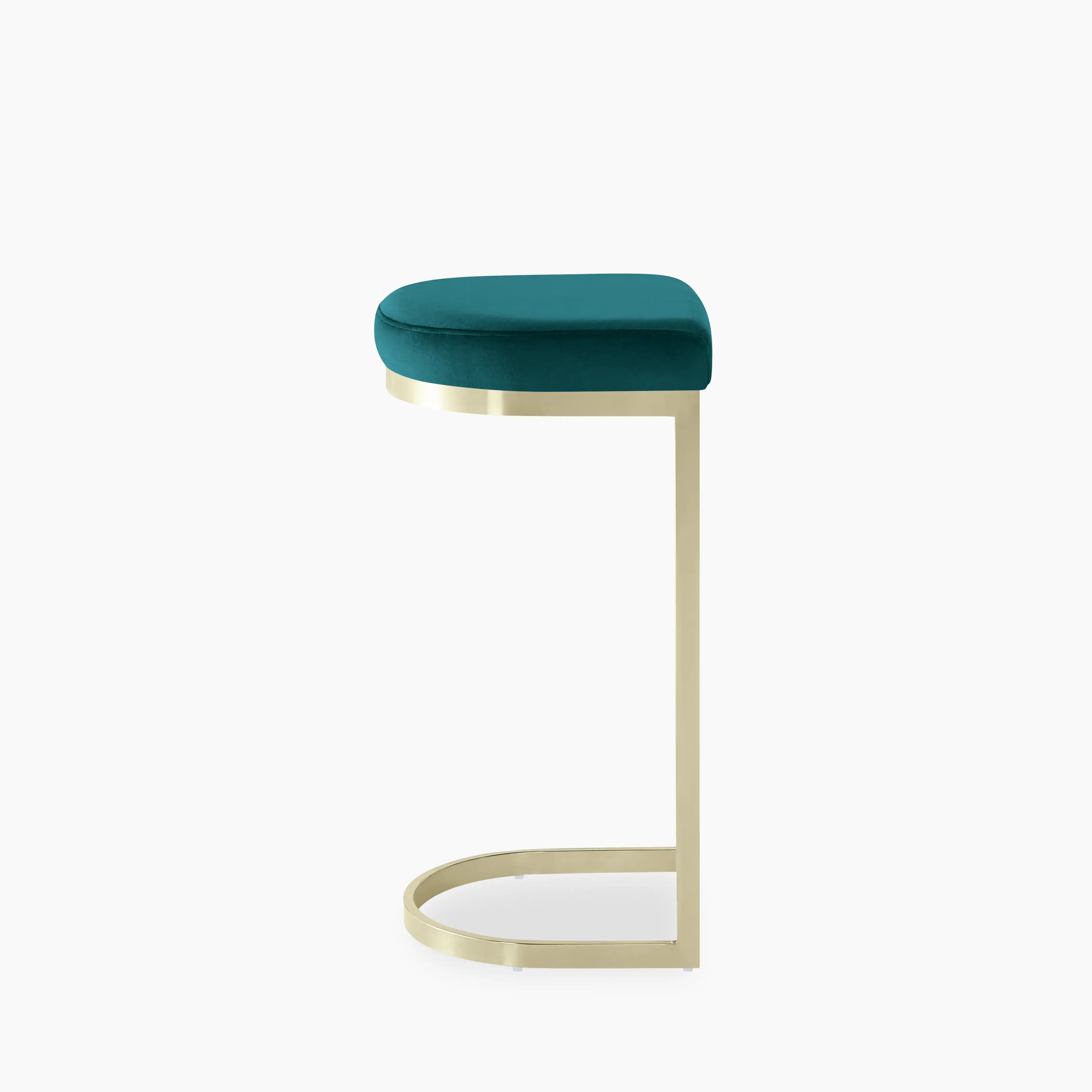Matteo Bar Stool | Teal Sustainable Velvet - Image 3