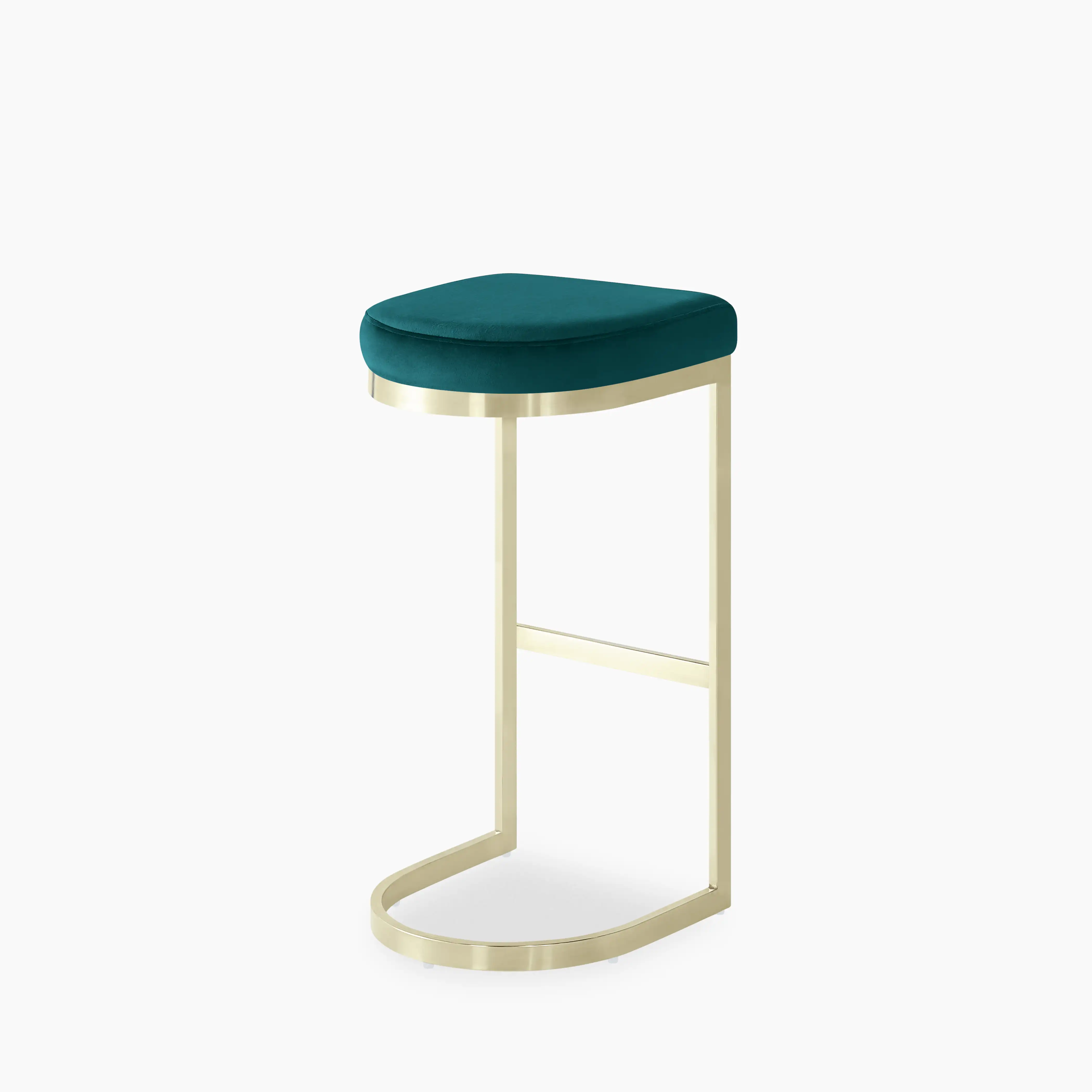 Matteo Bar Stool | Teal Sustainable Velvet - Image 5