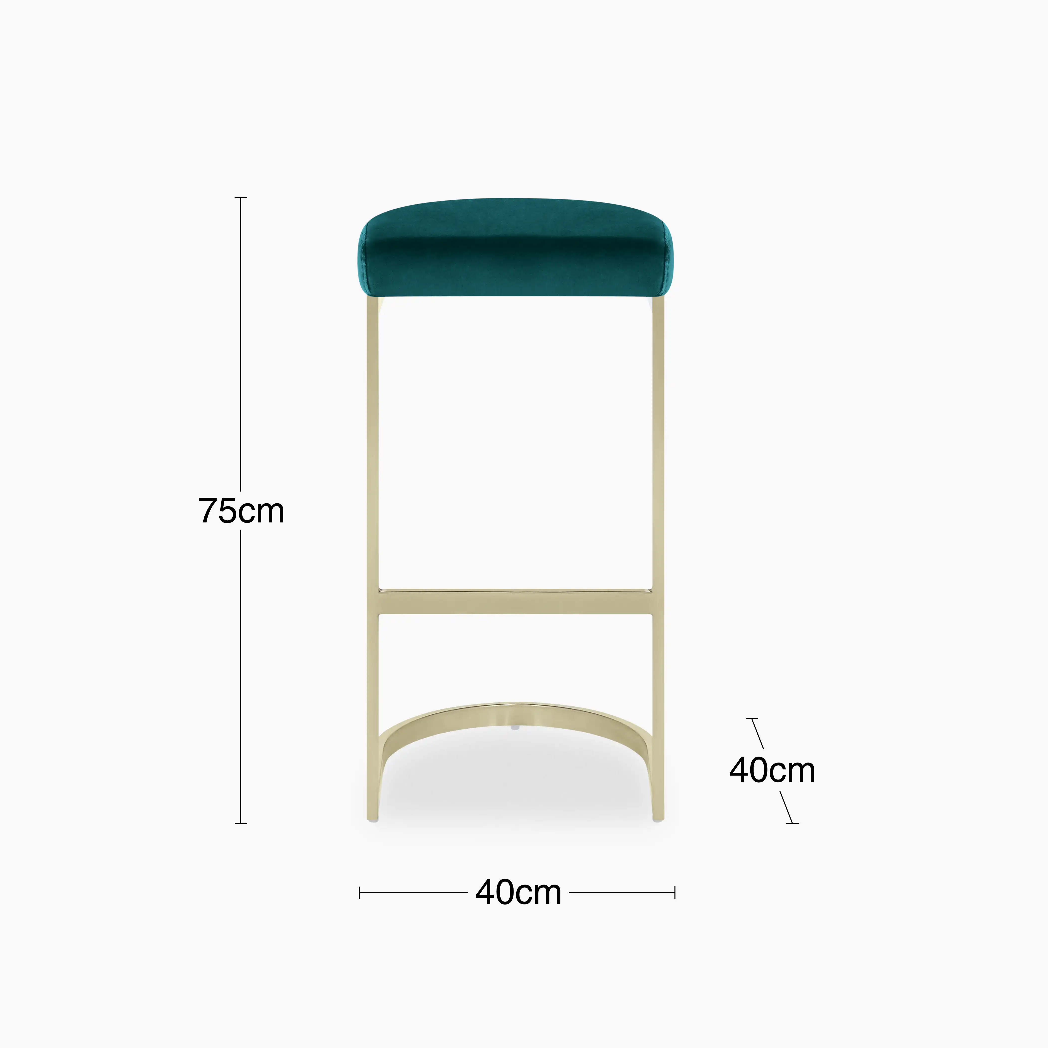 Matteo Bar Stool | Teal Sustainable Velvet - Image 7