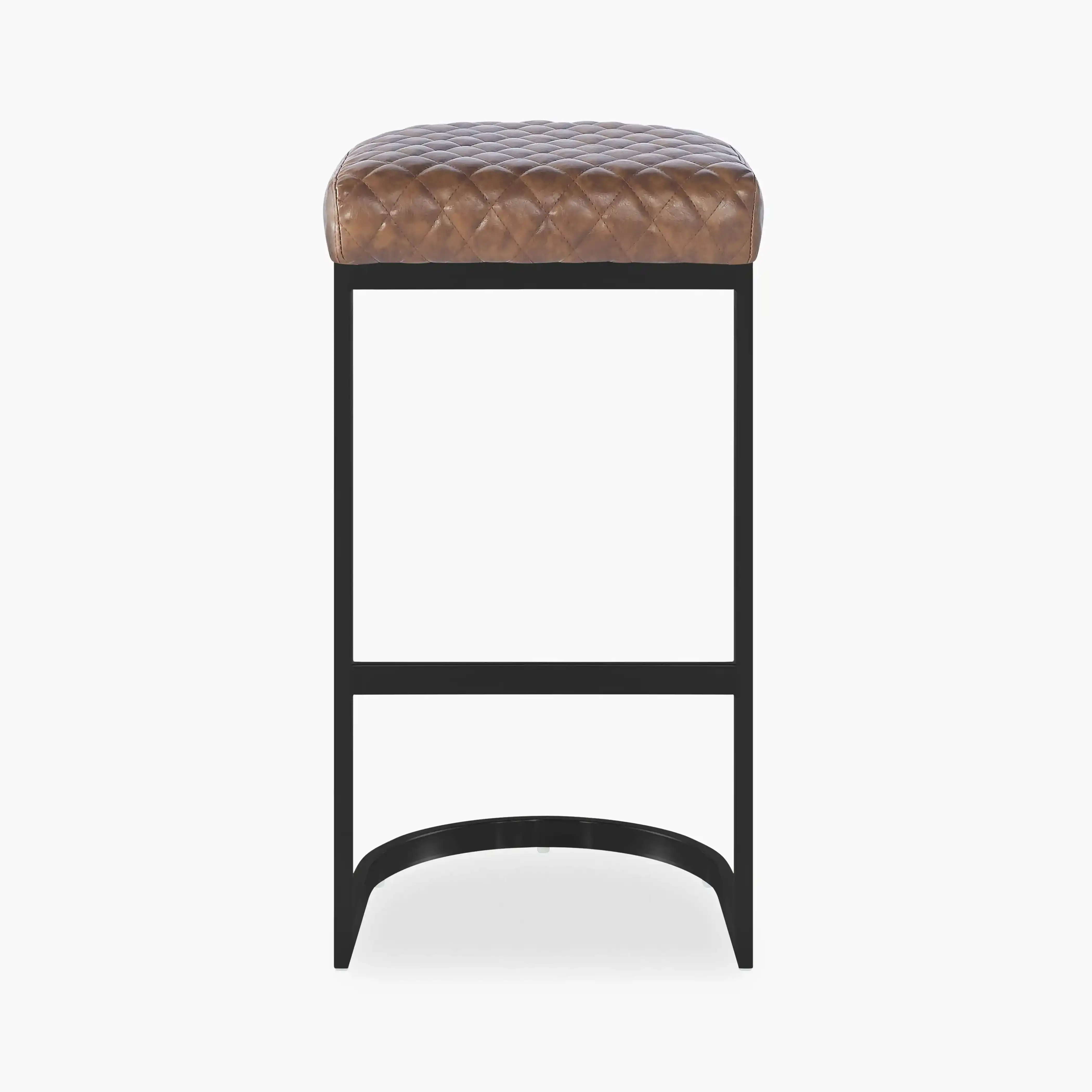 Matteo Bar Stool | Vintage Tan Faux Leather - Image 2