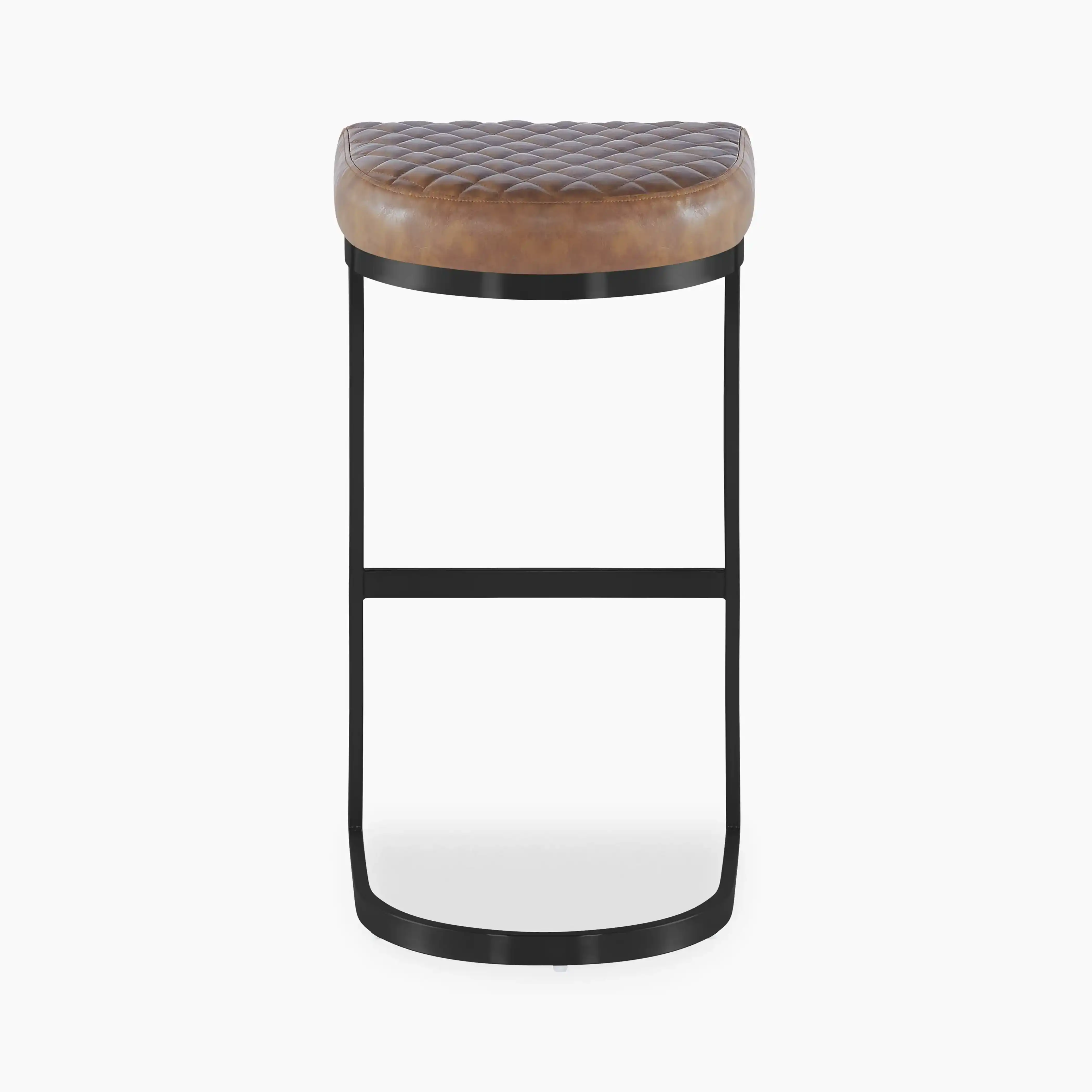 Matteo Bar Stool | Vintage Tan Faux Leather - Image 4