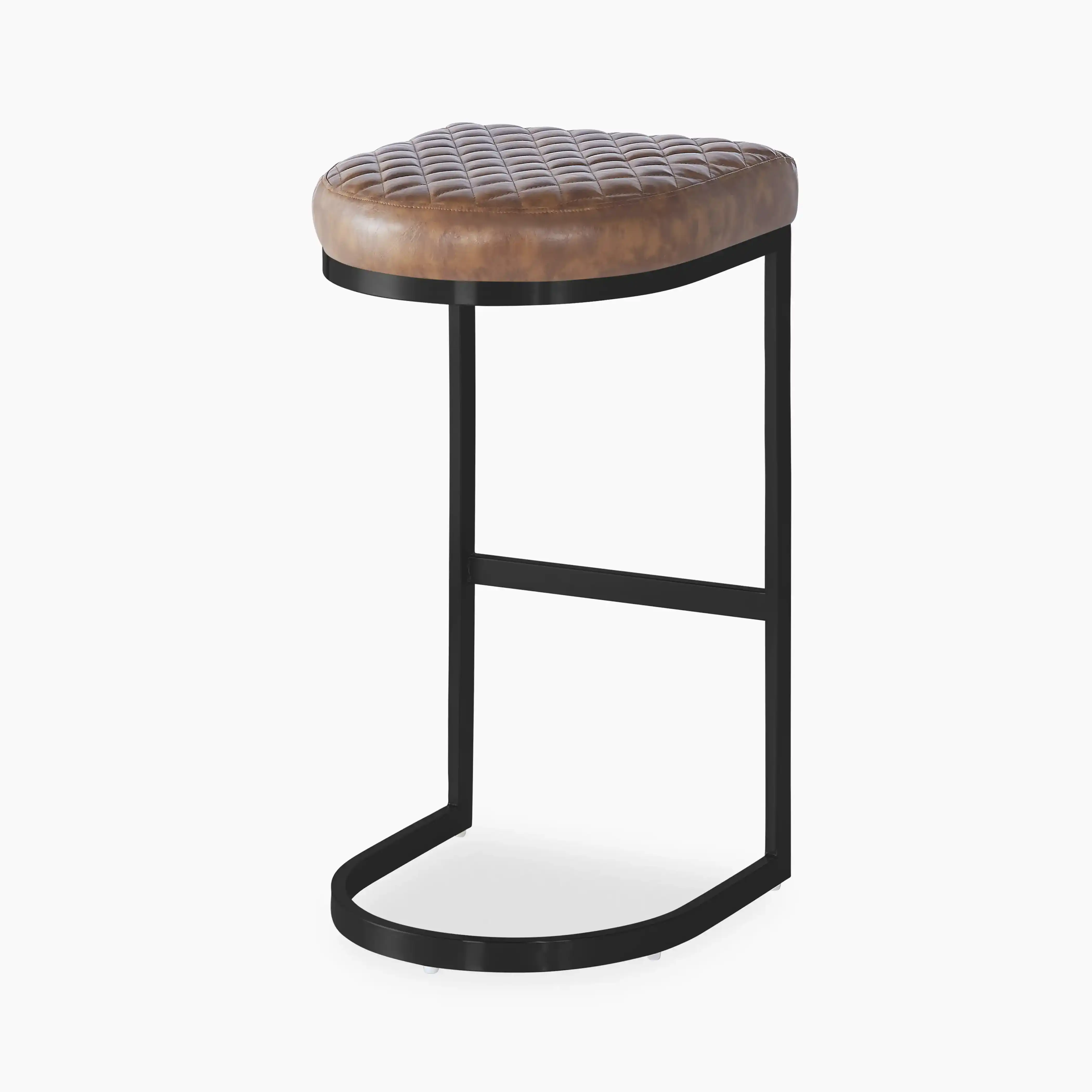 Matteo Bar Stool | Vintage Tan Faux Leather - Image 5
