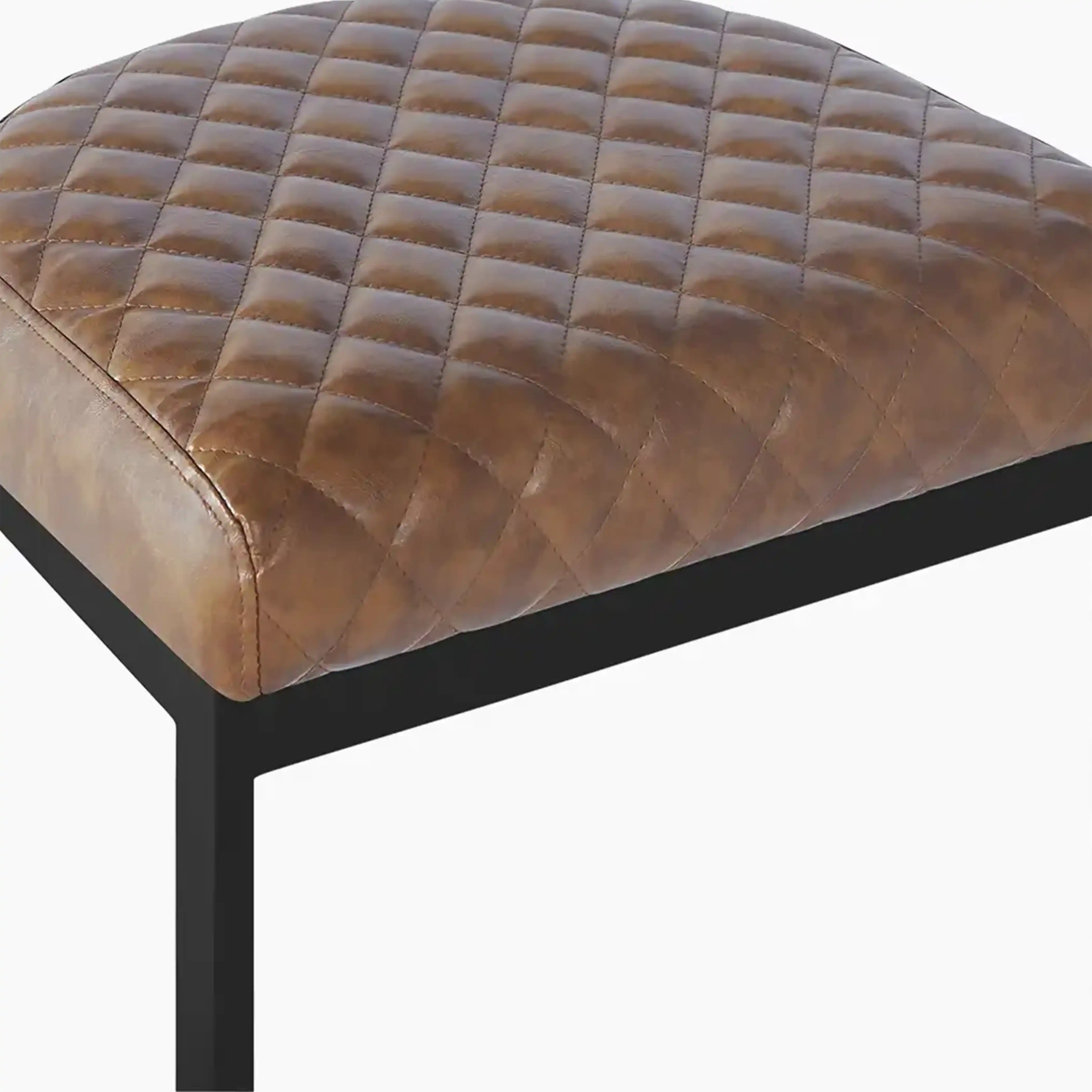 Matteo Bar Stool | Vintage Tan Faux Leather - Image 6