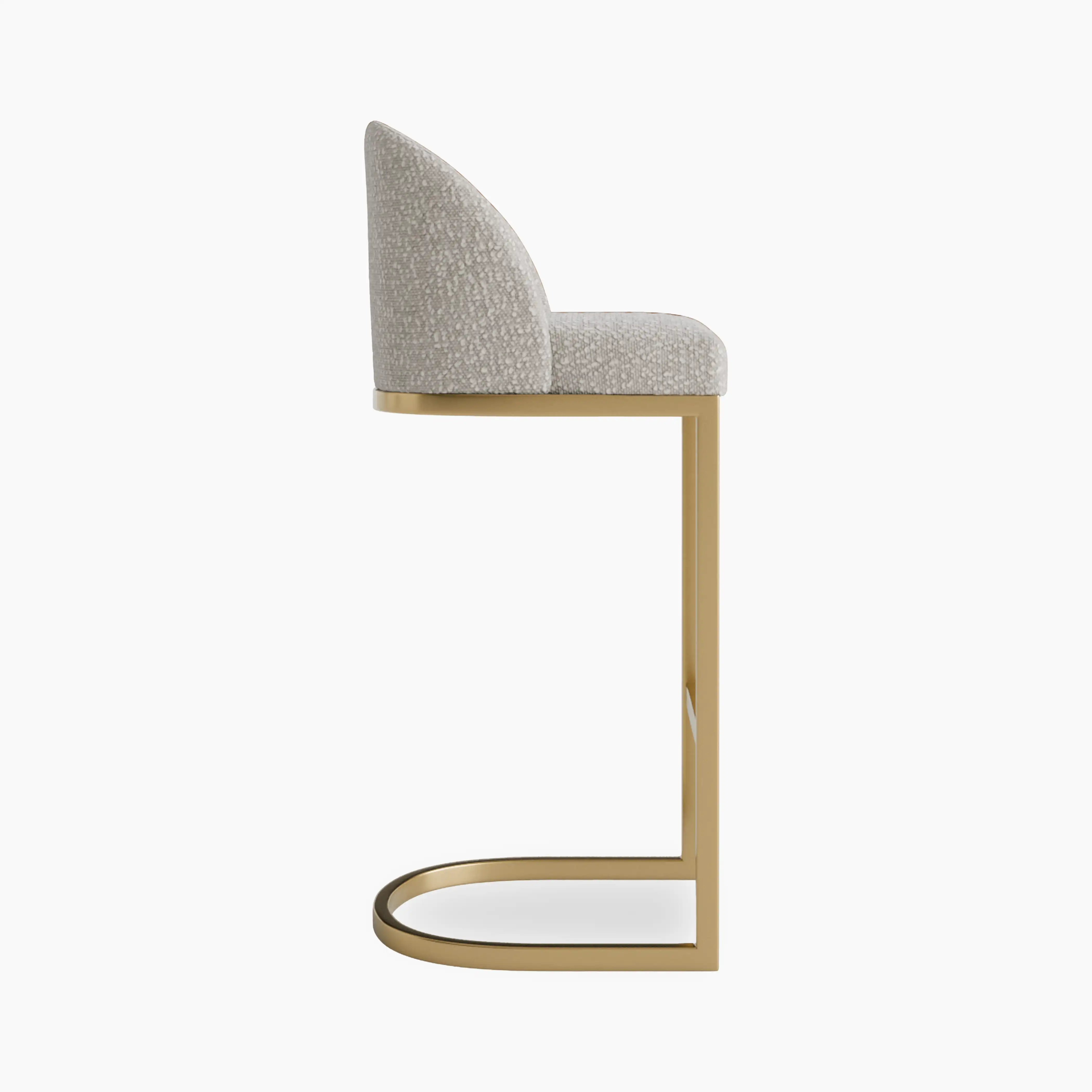 Matteo Bar Stool with Backrest | Speckled Stone Sustainable Boucle - Image 5