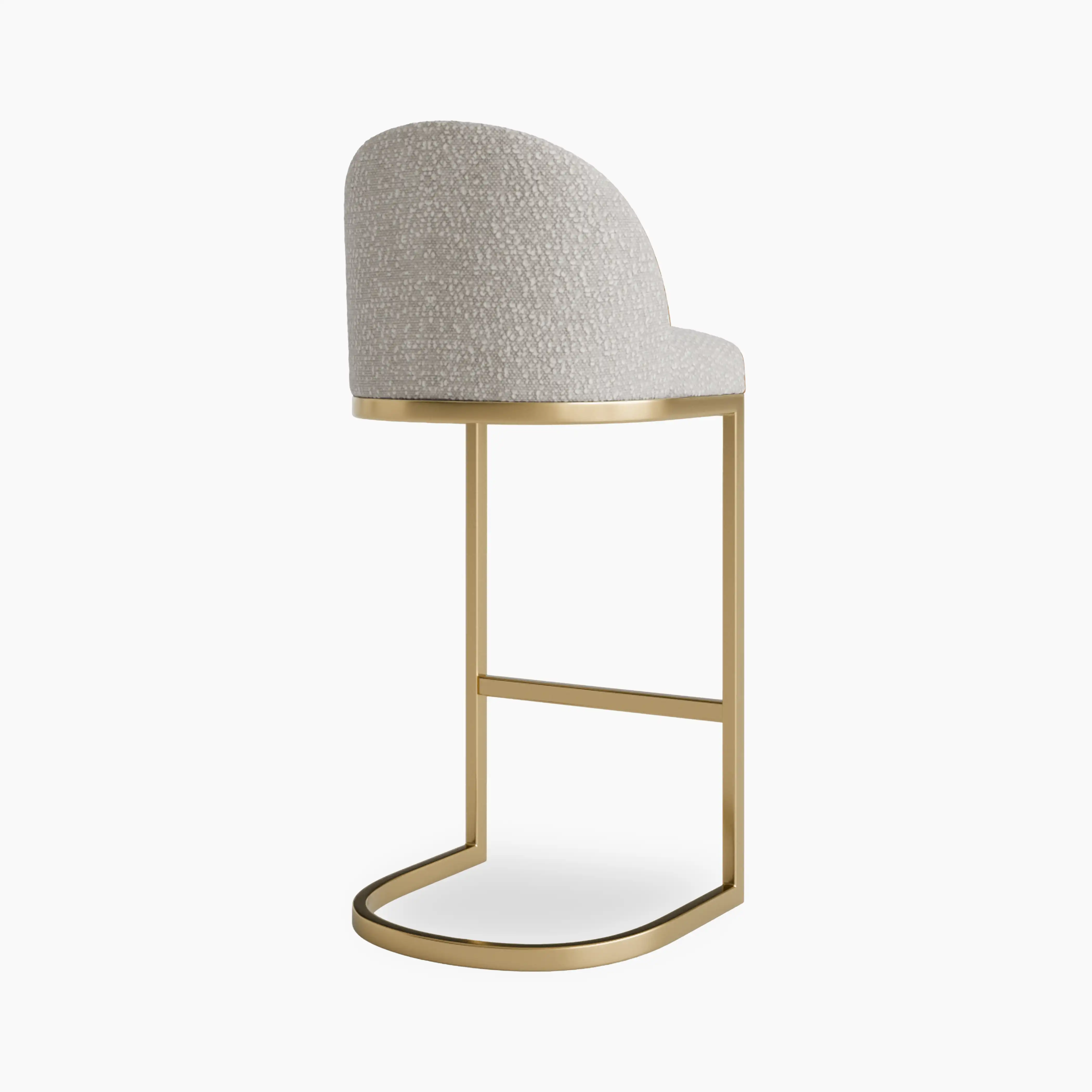 Matteo Bar Stool with Backrest | Speckled Stone Sustainable Boucle - Image 7