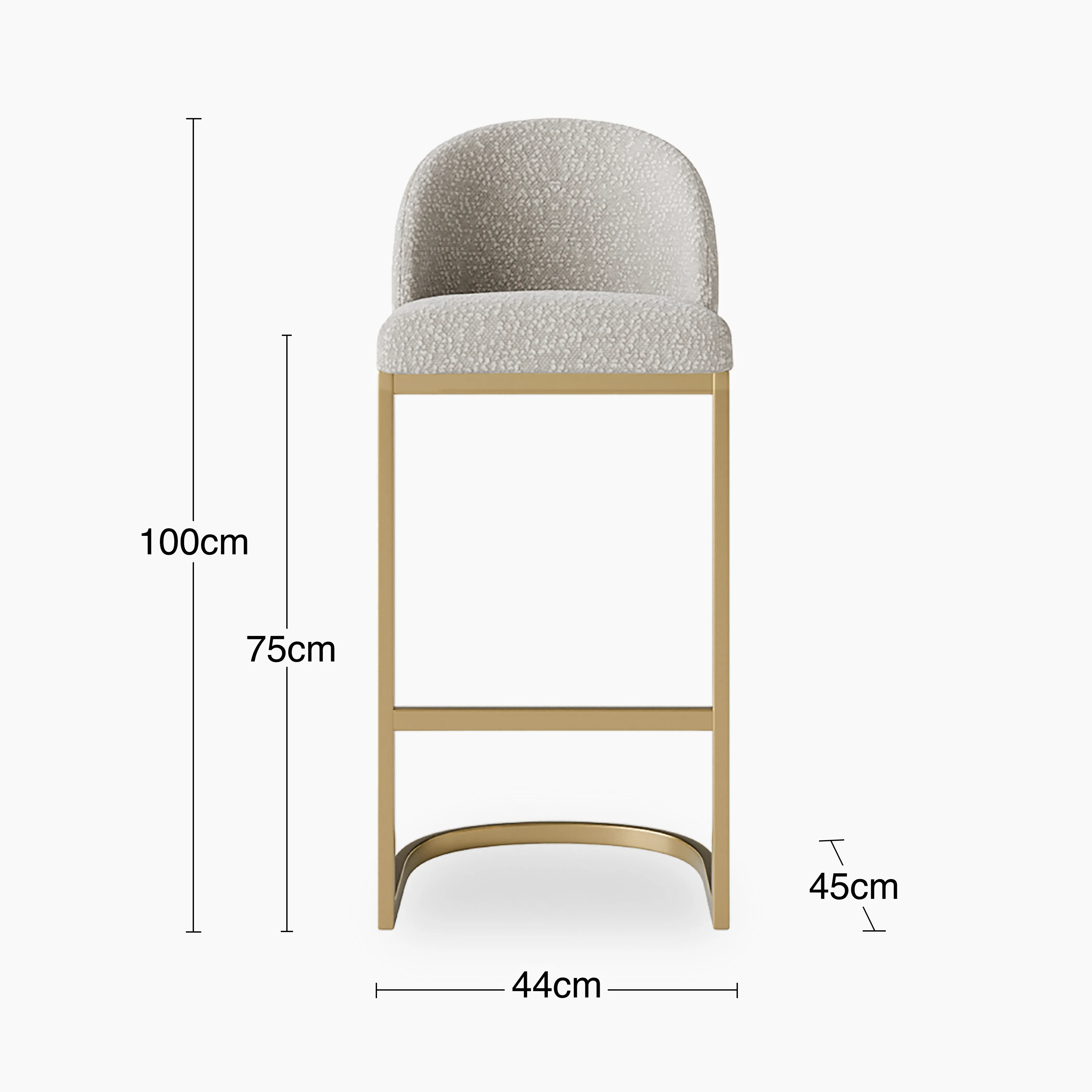 Matteo Bar Stool with Backrest | Speckled Stone Sustainable Boucle - Image 8