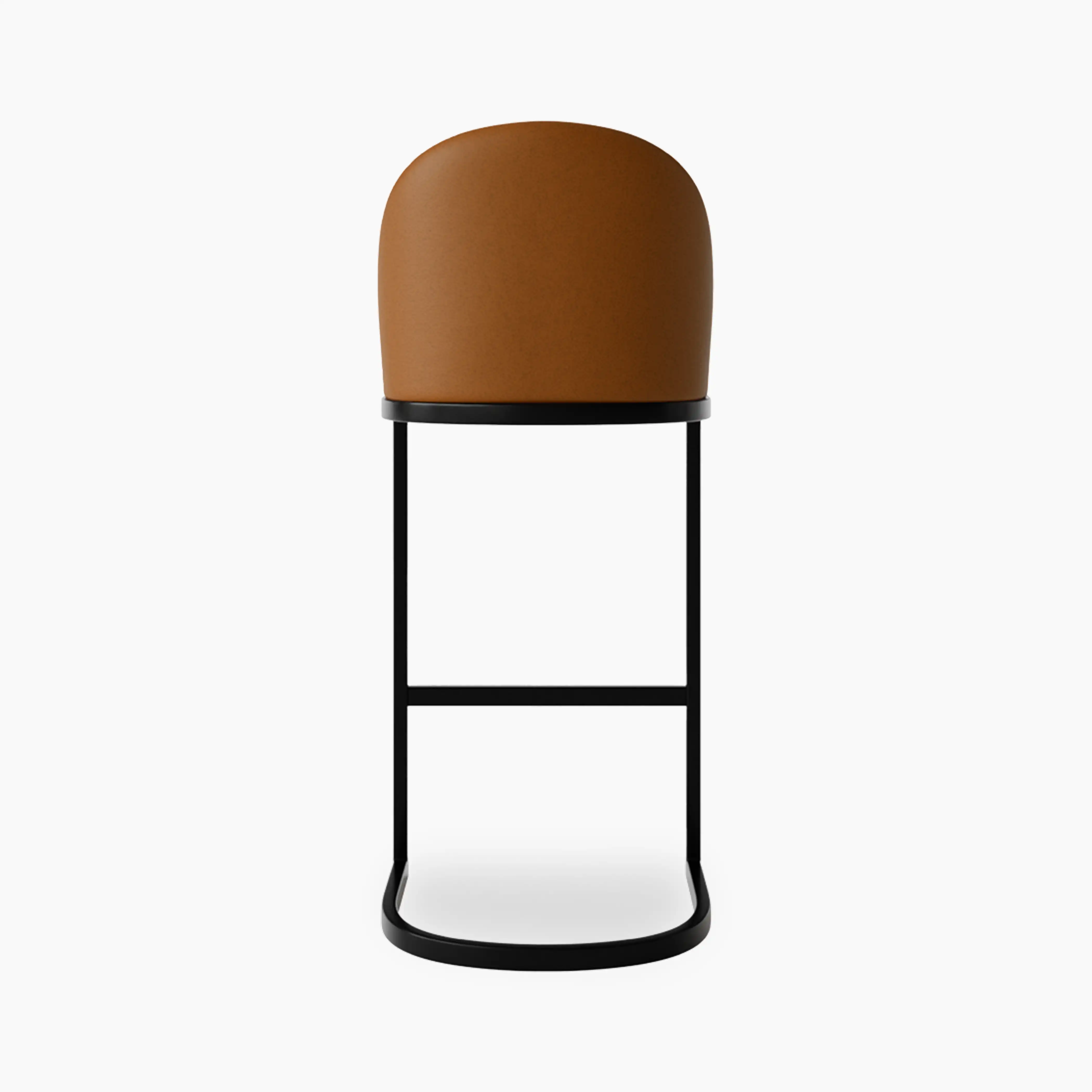 Matteo Bar Stool with Backrest | Tuscan Tan Faux Leather - Image 5