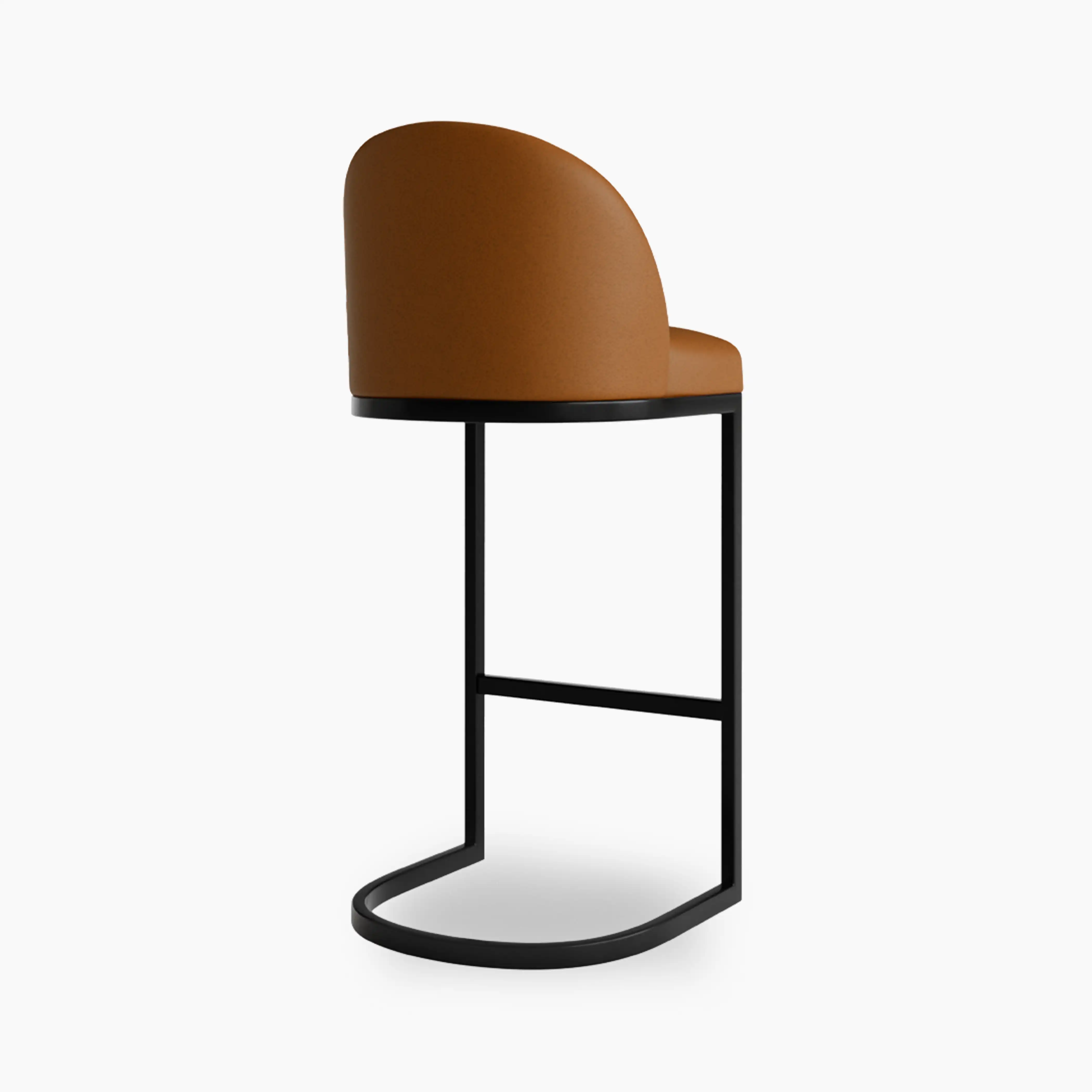 Matteo Bar Stool with Backrest | Tuscan Tan Faux Leather - Image 6
