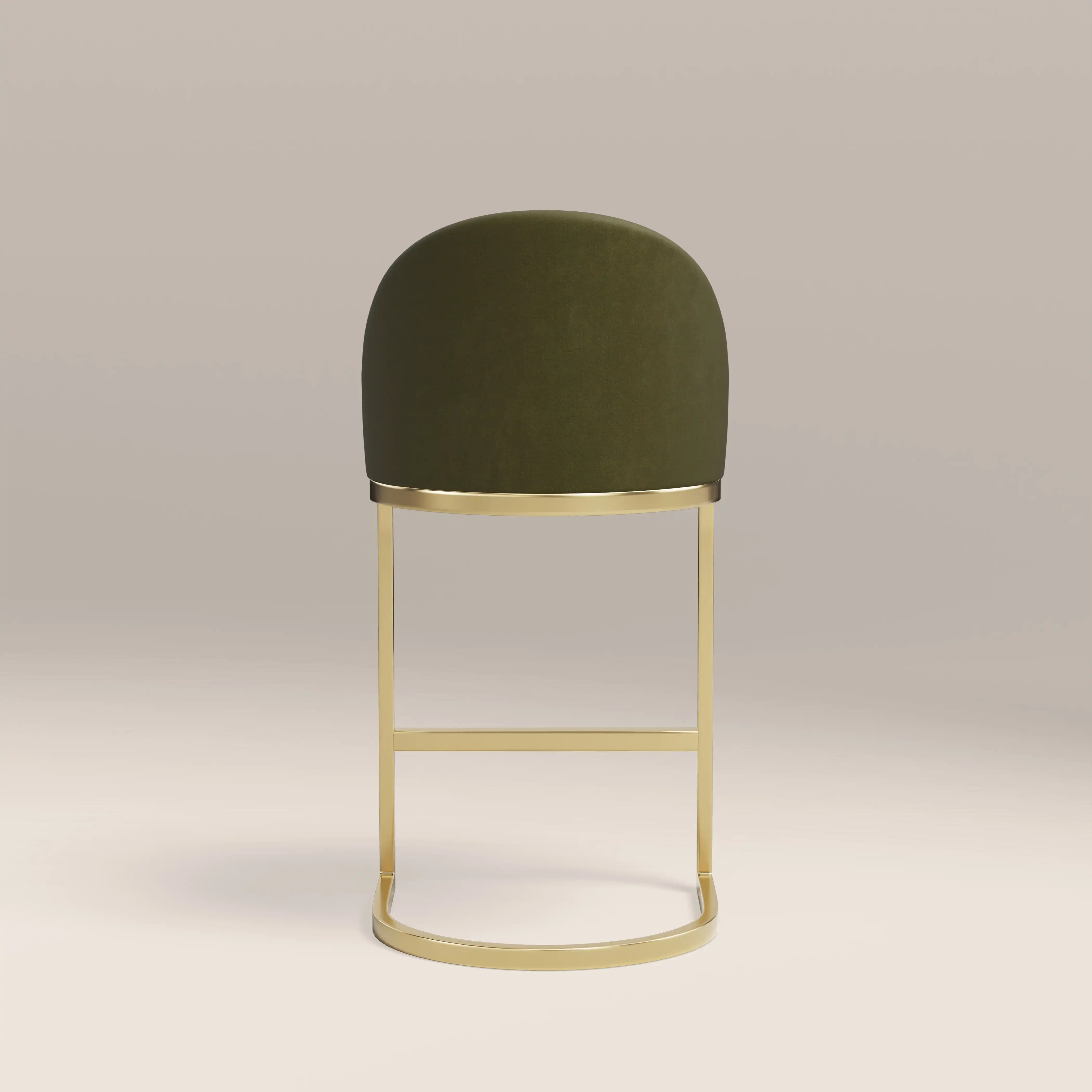 Matteo Kitchen Stool with Backrest | Olive Green Sustainable Velvet - Image 6