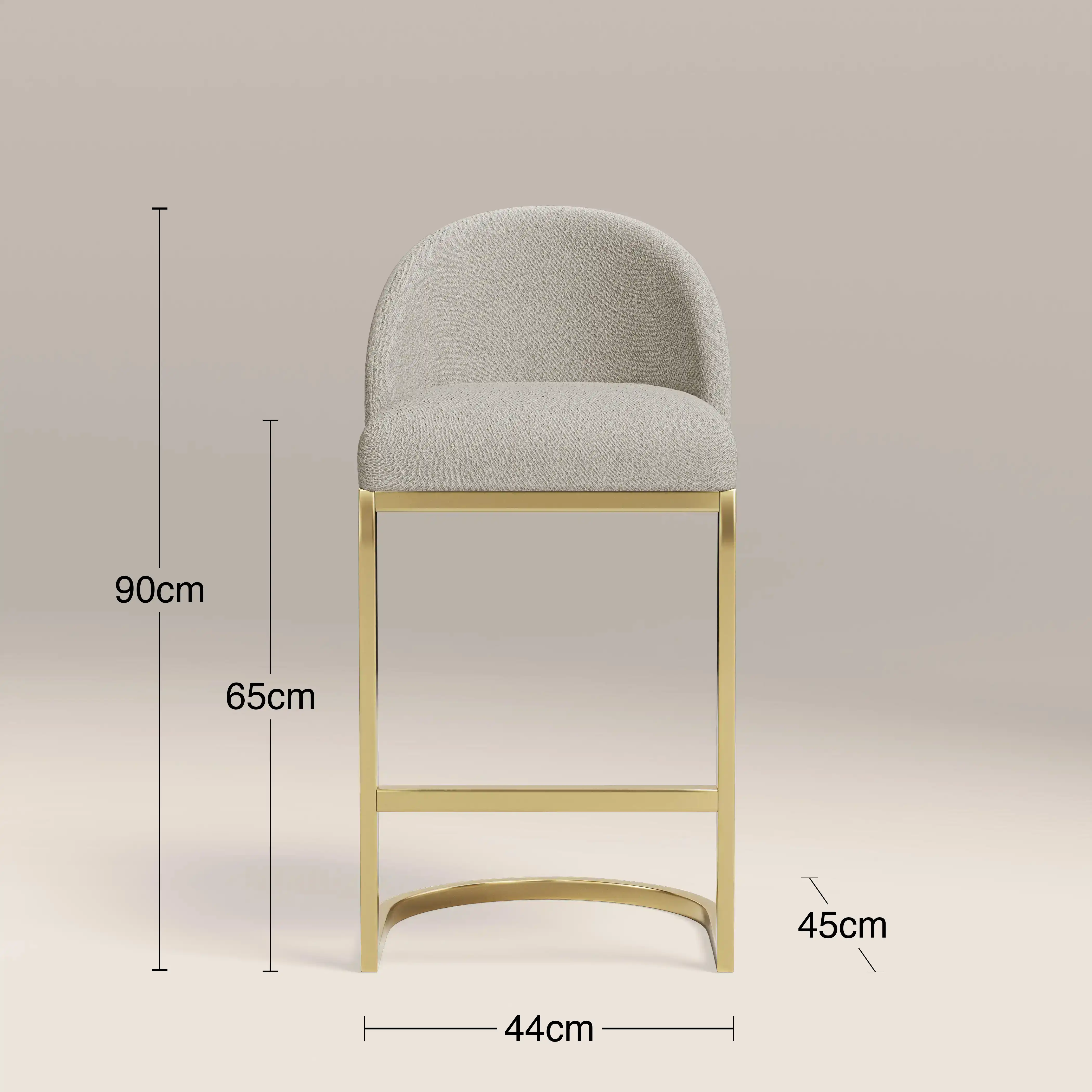 Matteo Kitchen Stool with Backrest | Speckled Stone Sustainable Boucle - Image 7