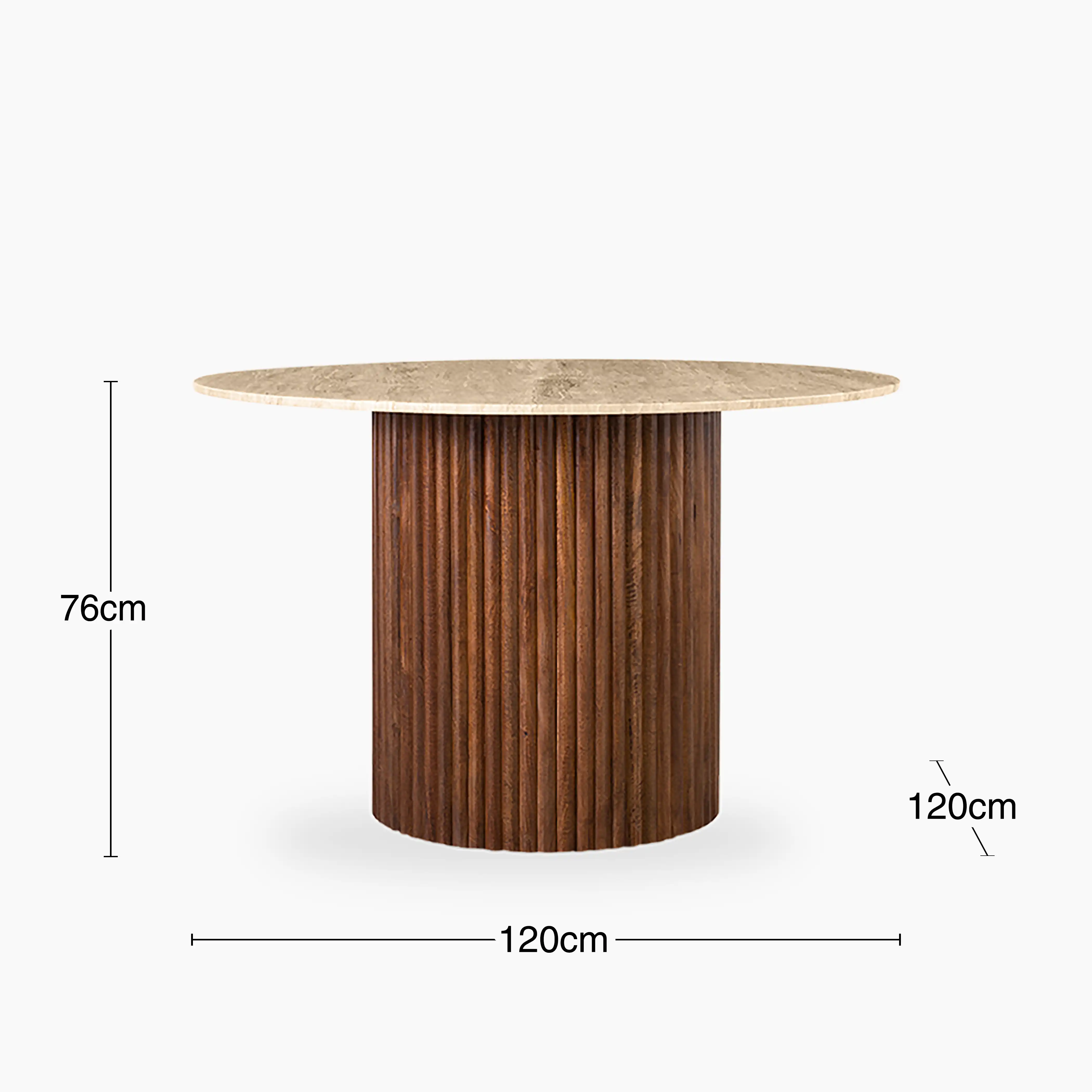 Medby & Ophelia 4 Seat Dining Set | Natural Travertine & Rust Sustainable Velvet - Image 7