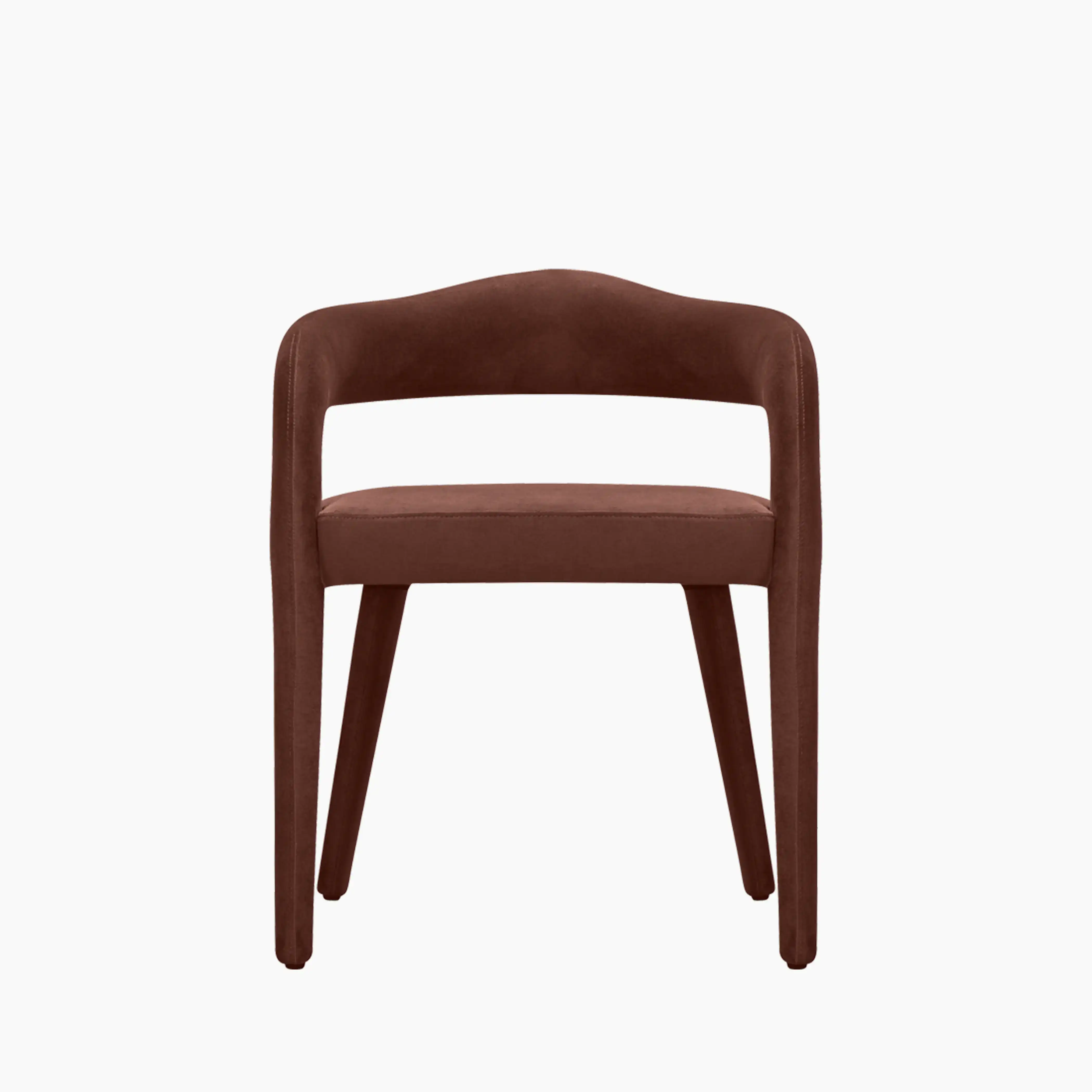 Medby & Ophelia 4 Seat Dining Set | Natural Travertine & Rust Sustainable Velvet - Image 3