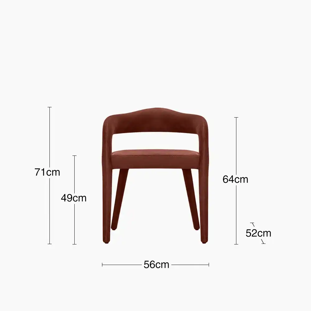 Medby & Ophelia 4 Seat Dining Set | Natural Travertine & Rust Sustainable Velvet - Image 4