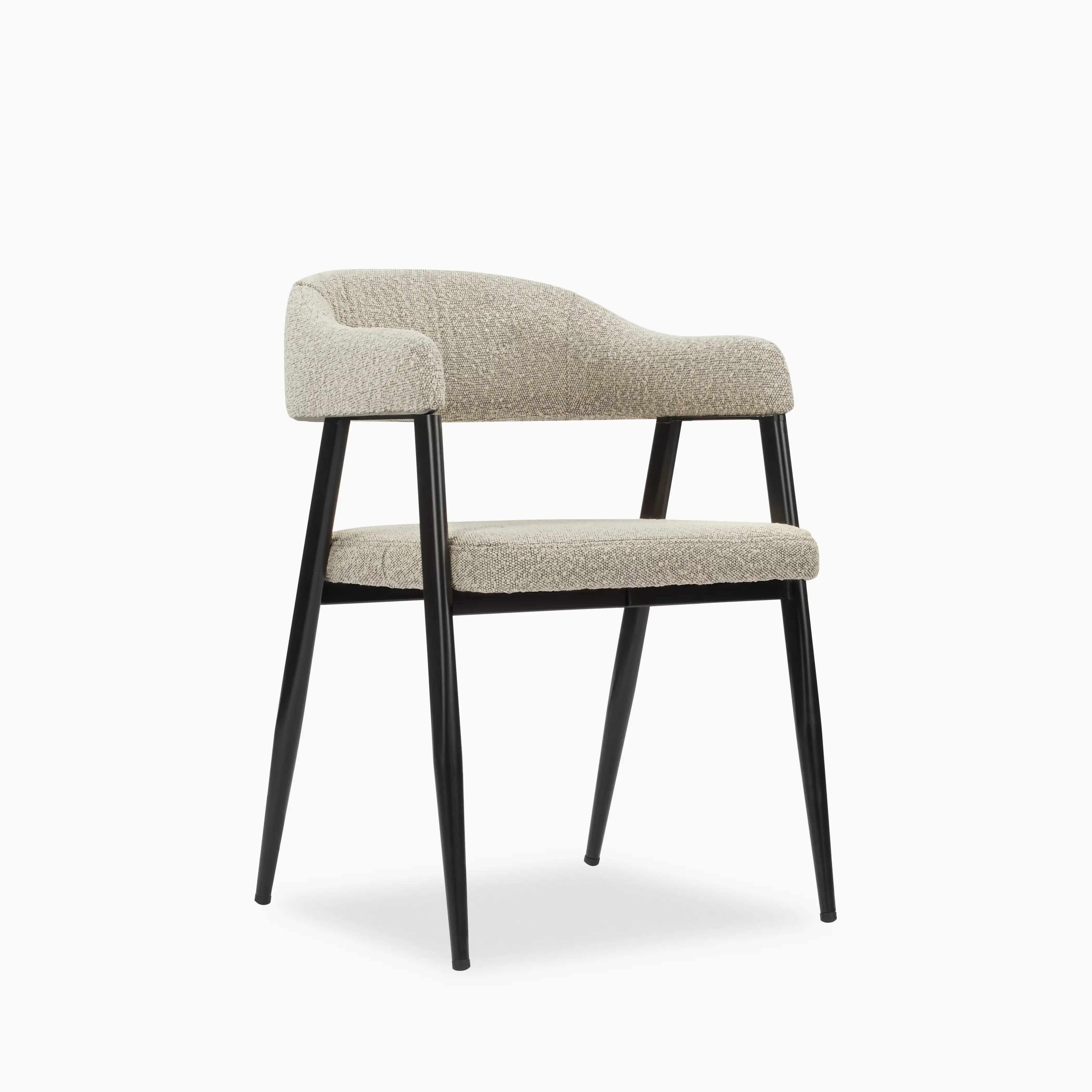 Medby & Presley 4 Seat Dining Set | Grey Marble & Speckled Stone Sustainable Boucle - Image 4