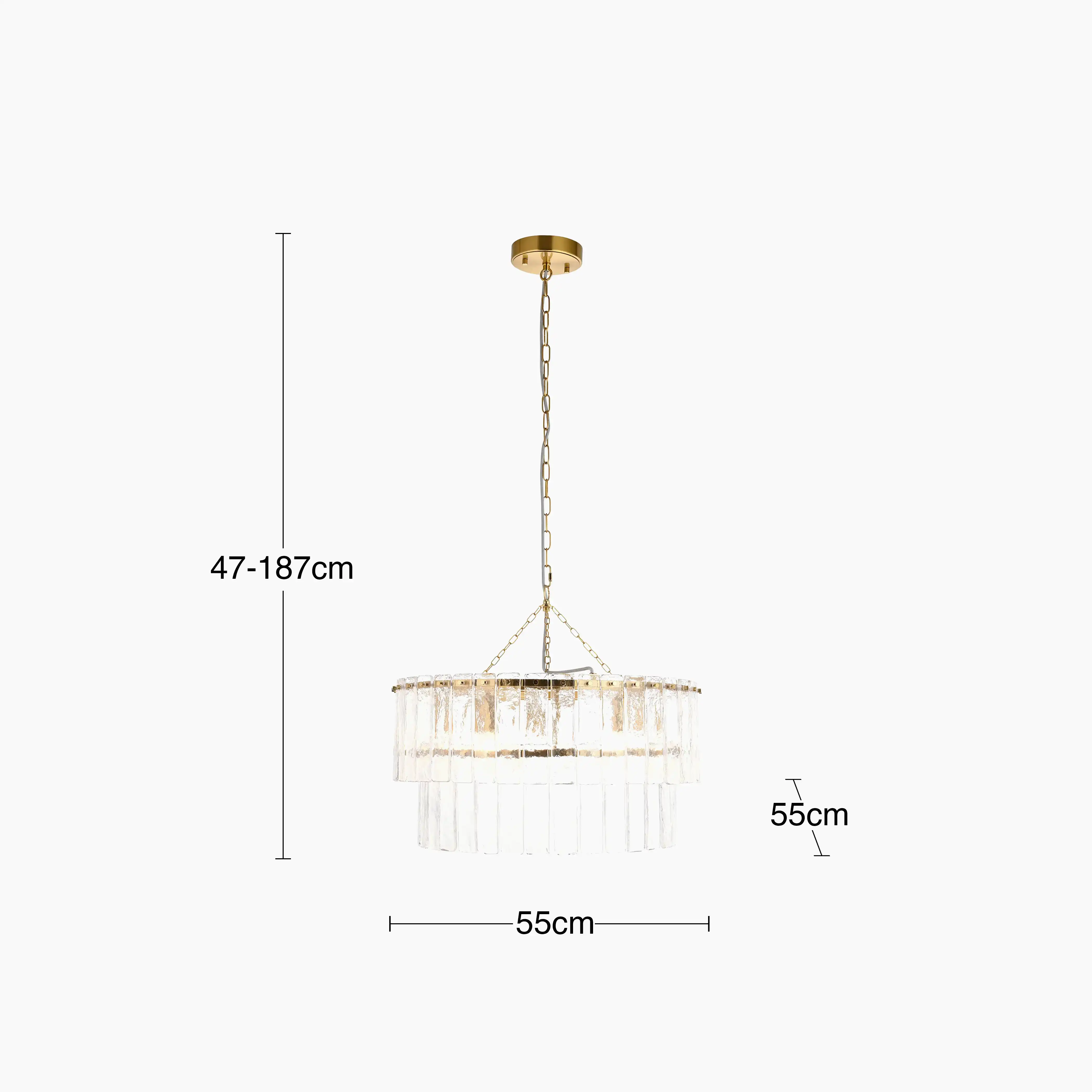 Melia 5 Light Tiered Pendant Light | Brass - Image 6